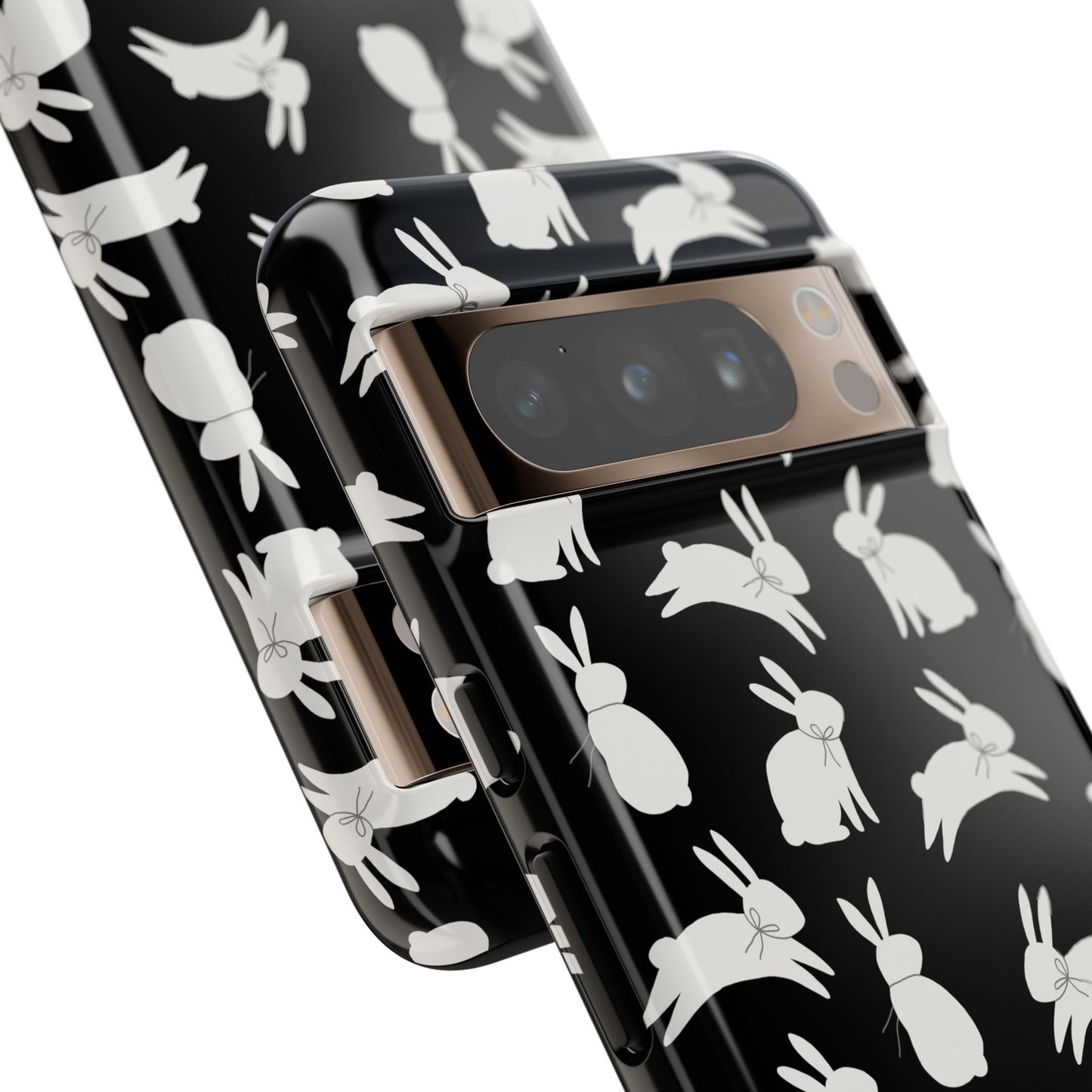 Hop-Proof Style – Bunny Pattern Tough Phone Case 🖤🐰