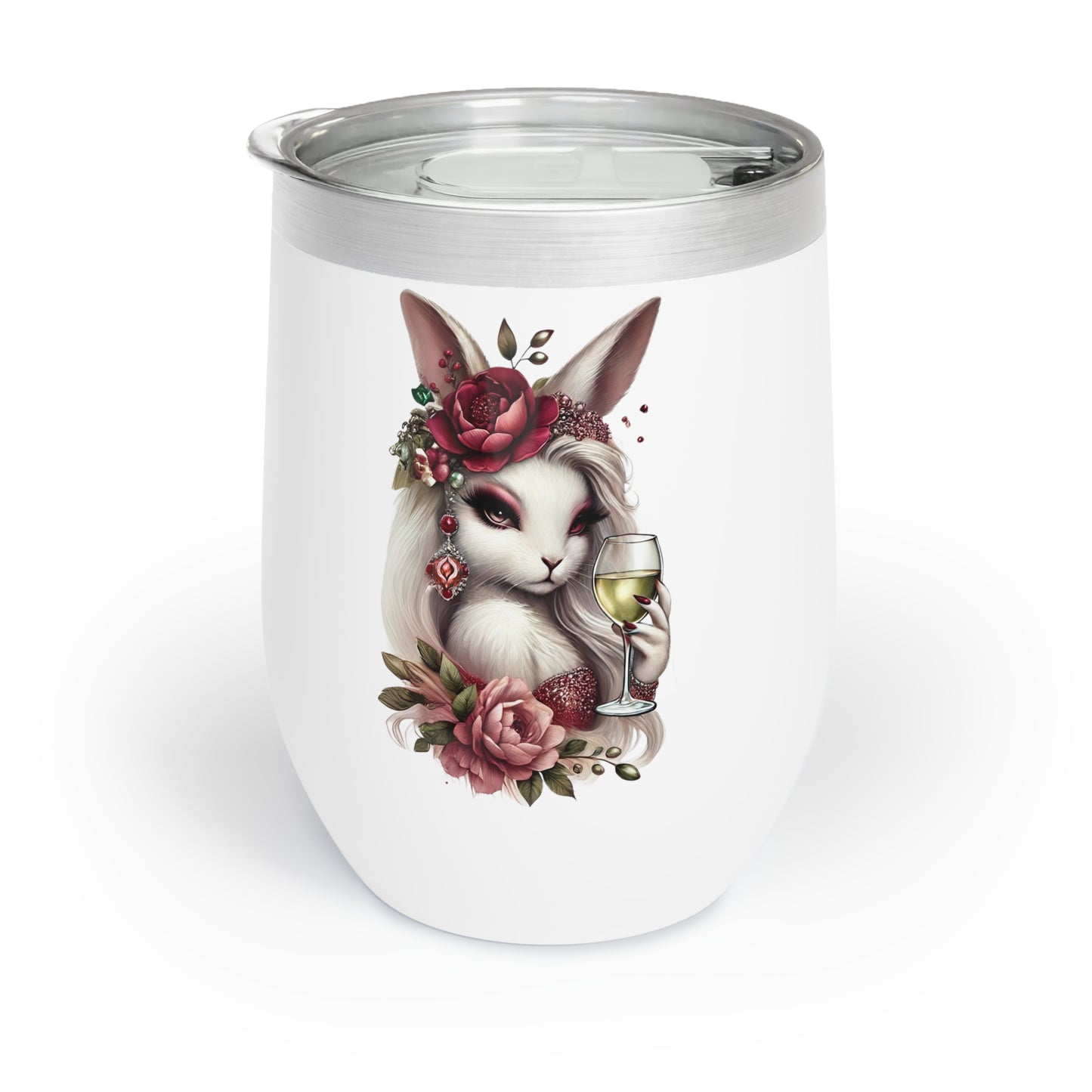 Rosalie Rouge – Glam Bunny Wine Tumbler (12oz)