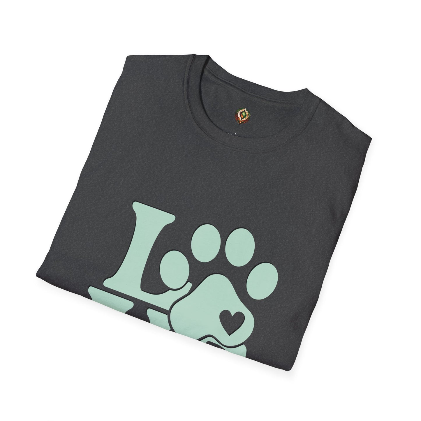 LOVE Paw Print Unisex T-Shirt – Mint & White Edition