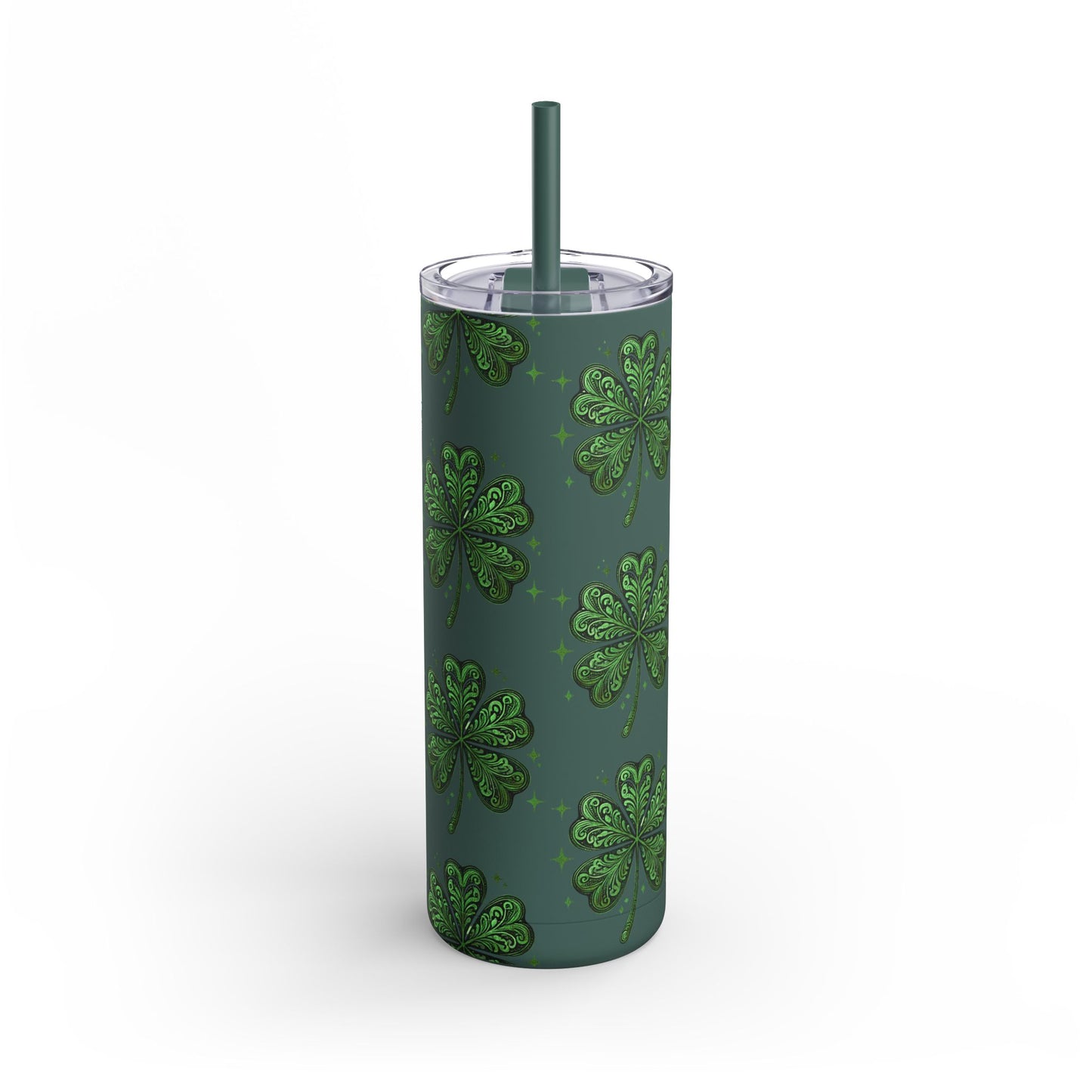 Emerald Clovers 🍀 20oz Matte Tumbler – Luxe Insulated Stainless Steel