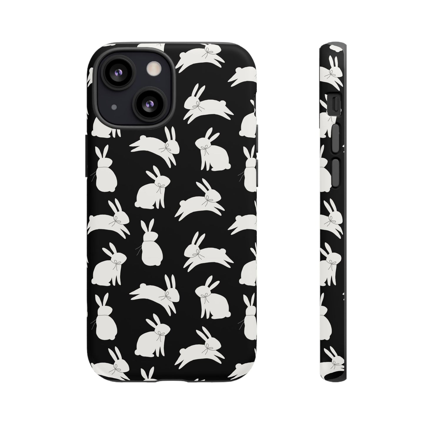 Hop-Proof Style – Bunny Pattern Tough Phone Case 🖤🐰