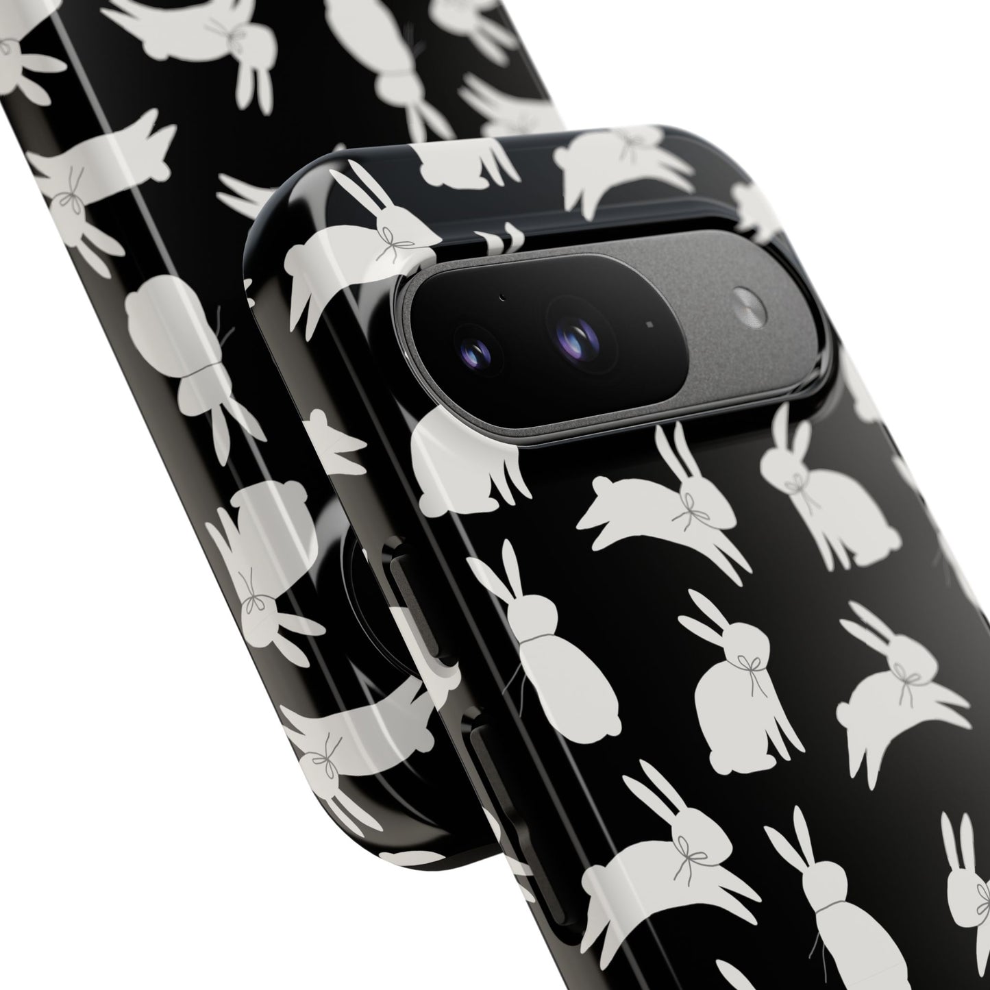 Hop-Proof Style – Bunny Pattern Tough Phone Case 🖤🐰