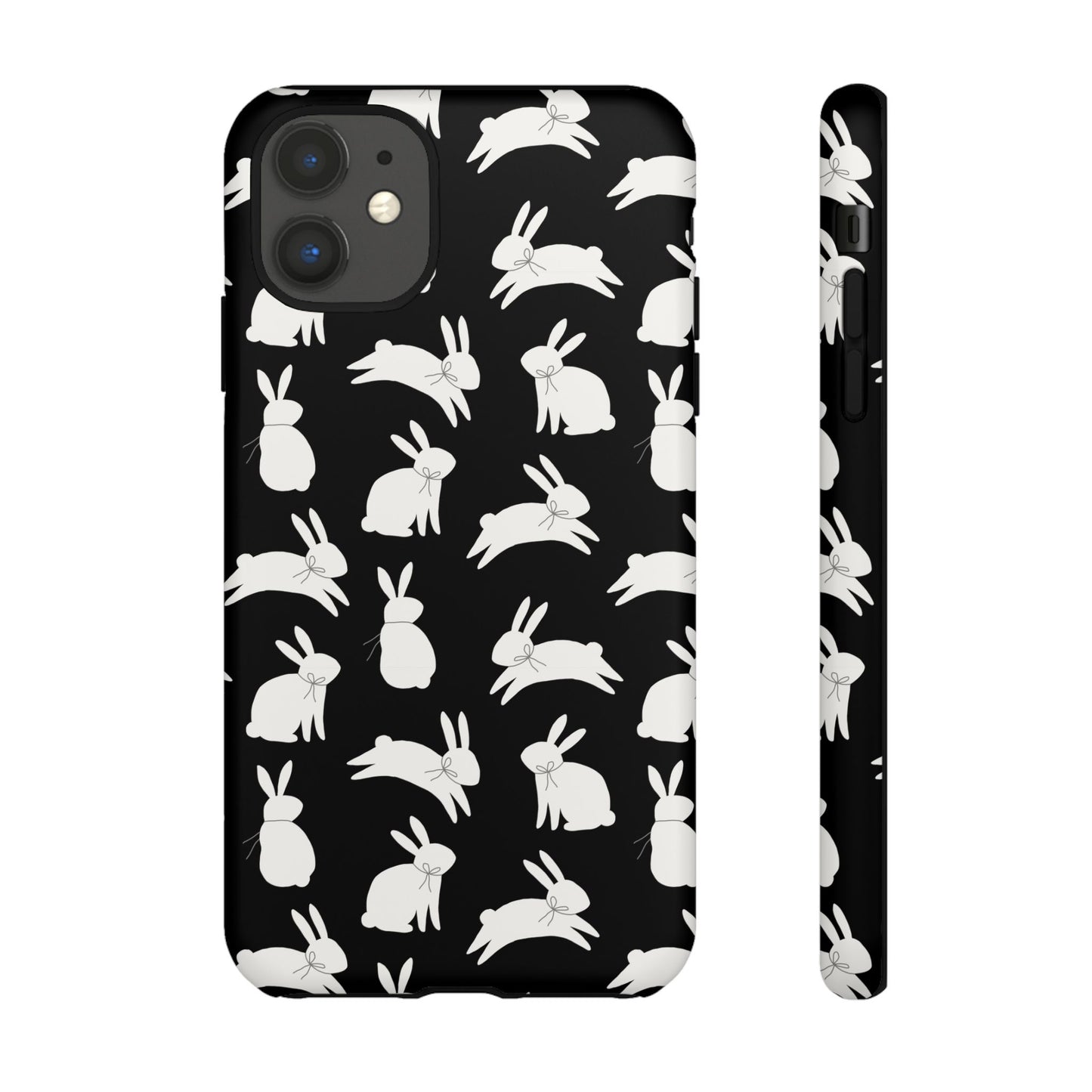 Hop-Proof Style – Bunny Pattern Tough Phone Case 🖤🐰