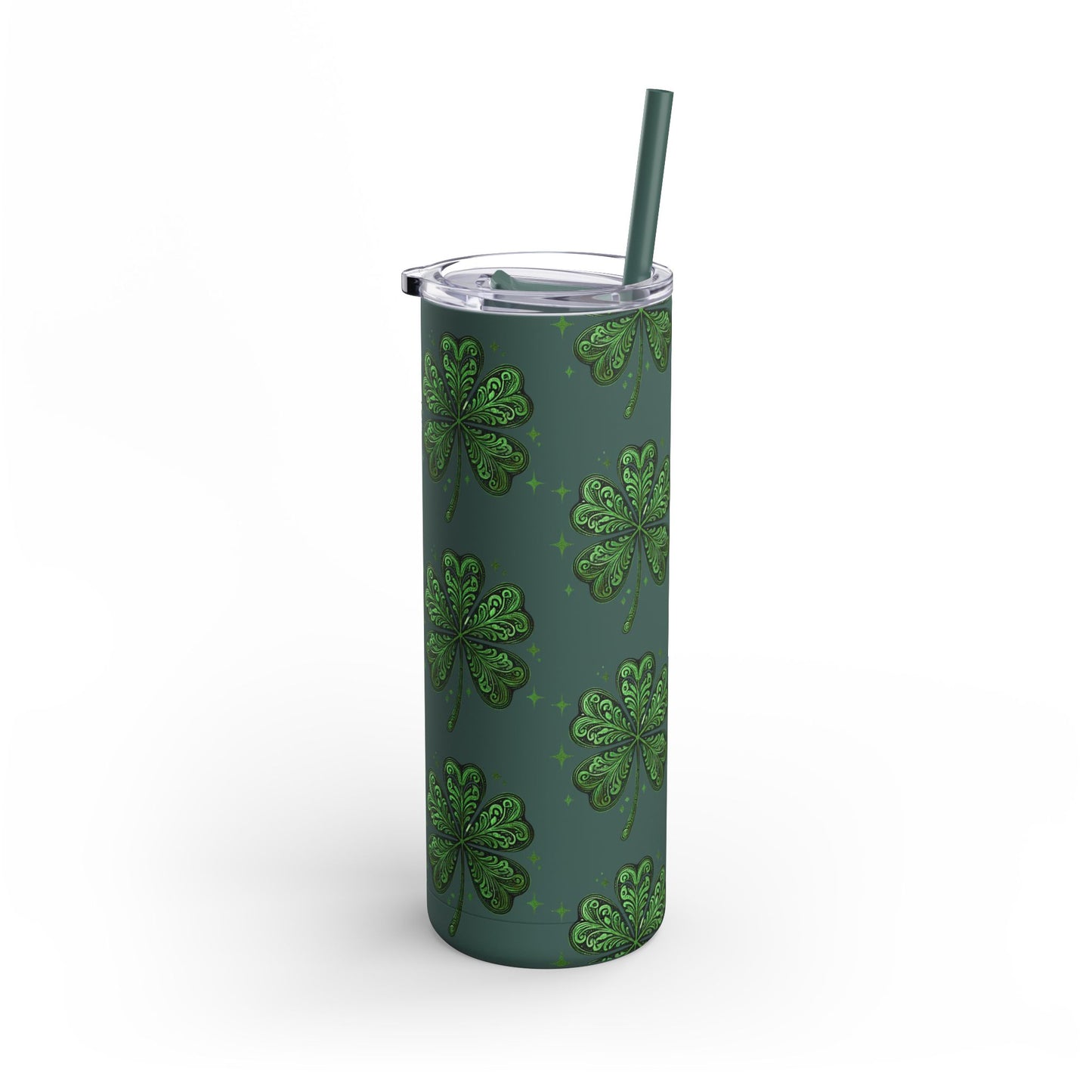 Emerald Clovers 🍀 20oz Matte Tumbler – Luxe Insulated Stainless Steel