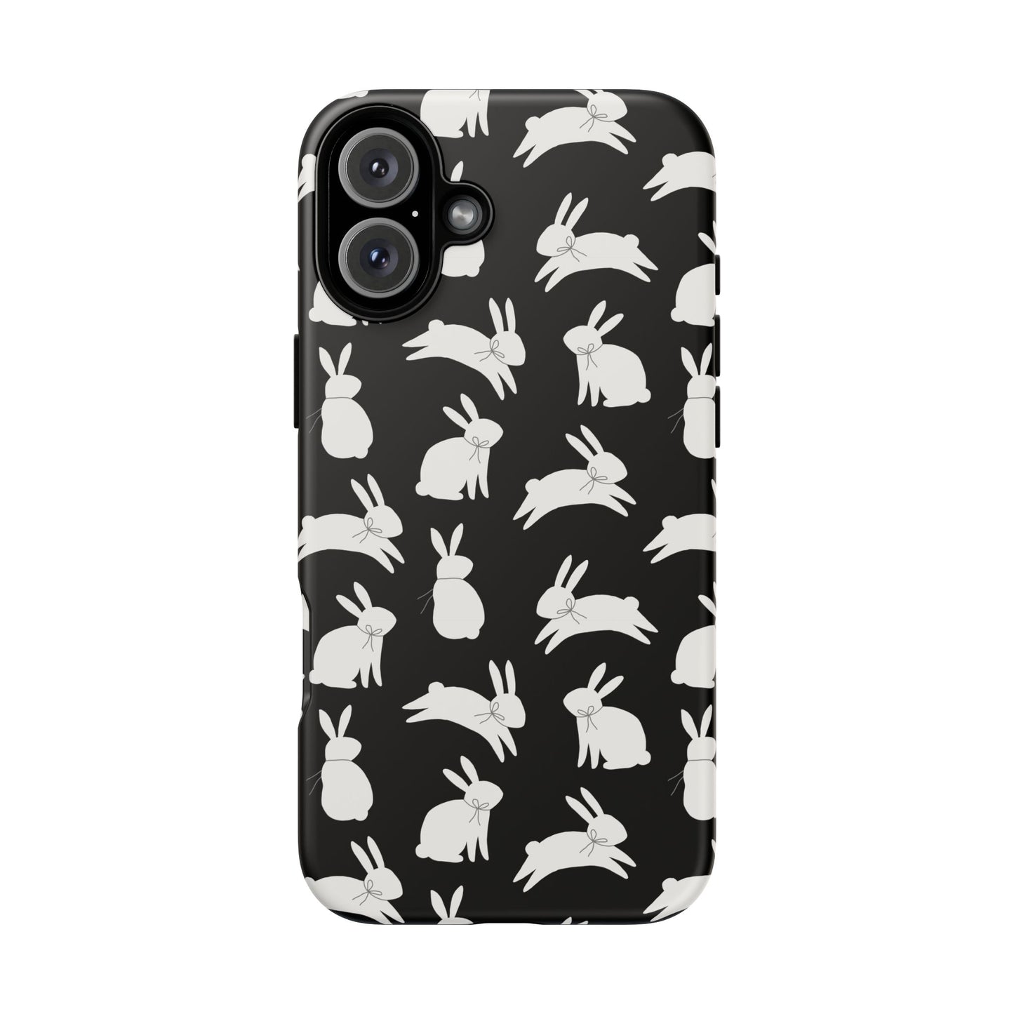 Hop-Proof Style – Bunny Pattern Tough Phone Case 🖤🐰