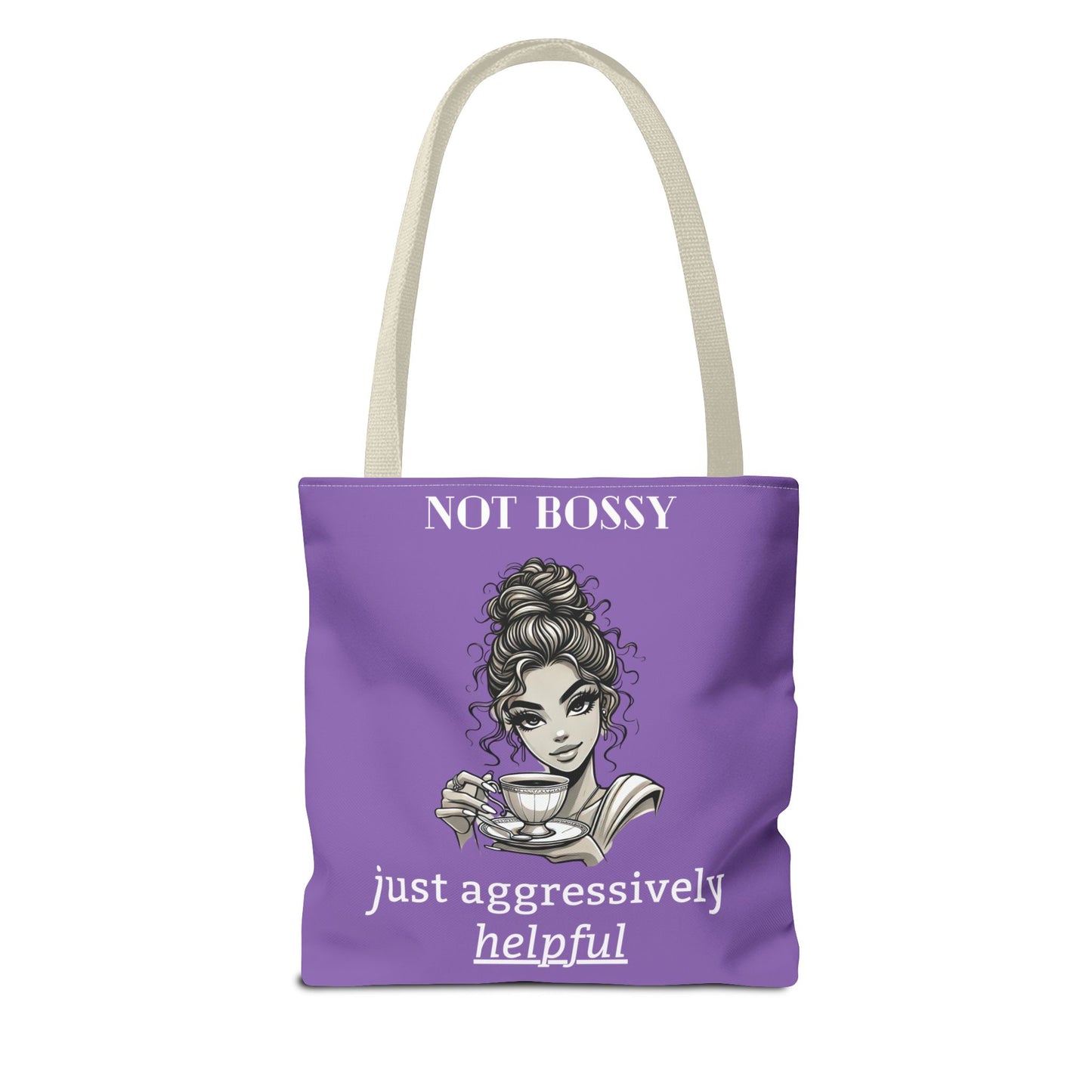 💜 Not Bossy, Just Aggressively Helpful – Statement Tote Bag