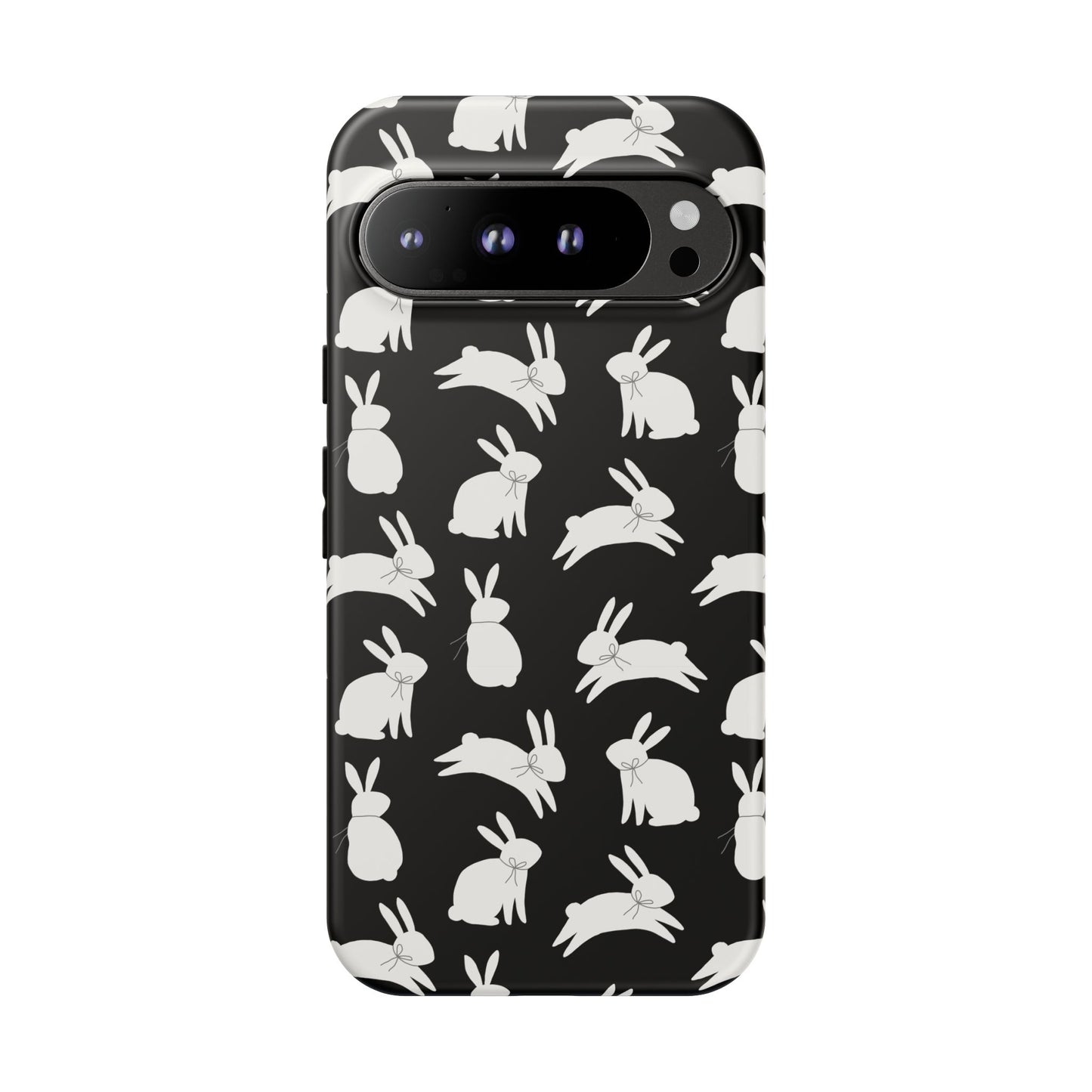 Hop-Proof Style – Bunny Pattern Tough Phone Case 🖤🐰