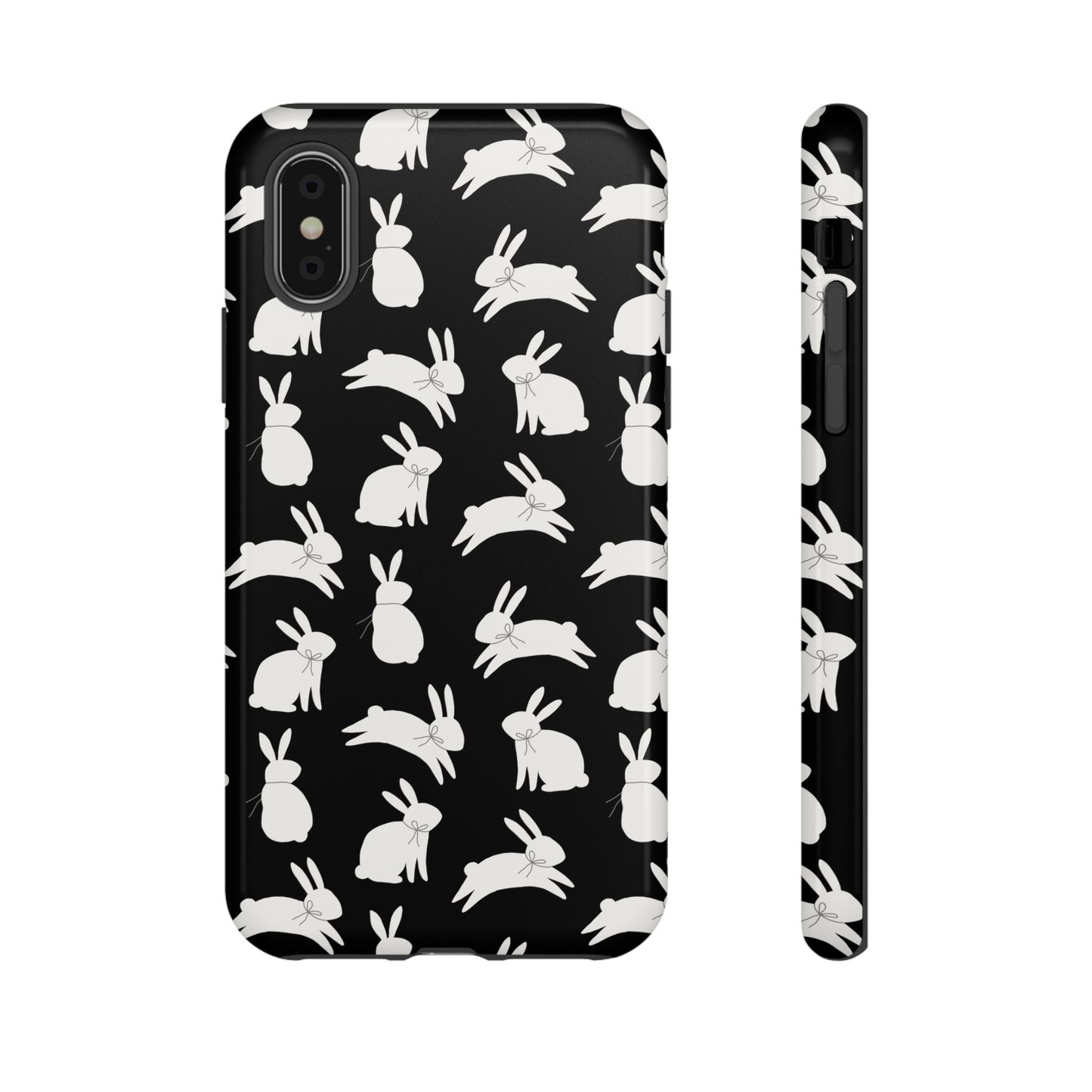 Hop-Proof Style – Bunny Pattern Tough Phone Case 🖤🐰