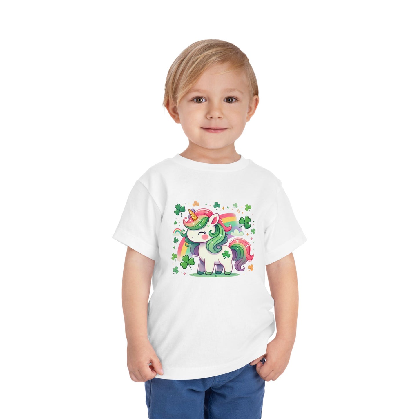 Magical Mischief 🍀 Toddler Tee – Lucky Unicorn Adventure