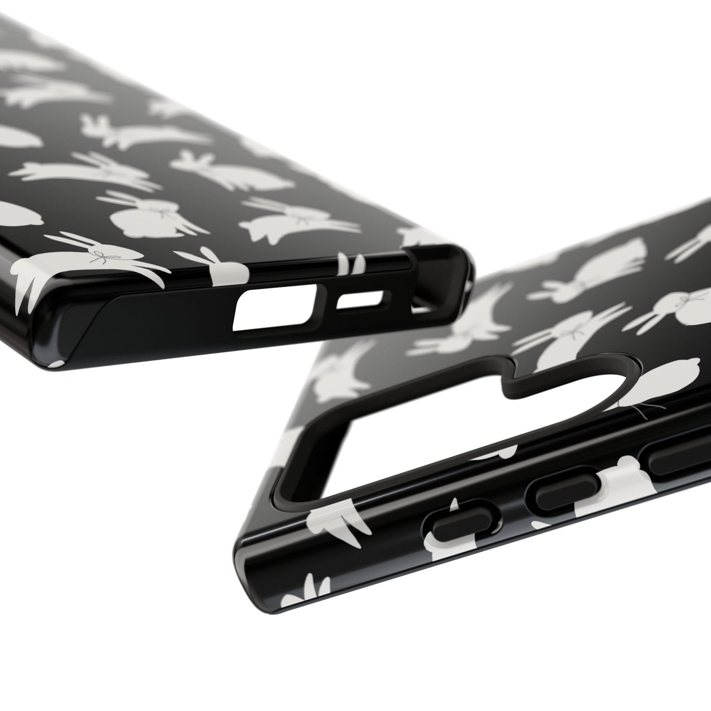 Hop-Proof Style – Bunny Pattern Tough Phone Case 🖤🐰