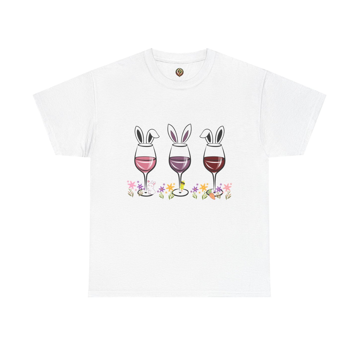 Bunny Ears & Wine Cheers – Unisex Heavy Cotton Tee 🍷🐰