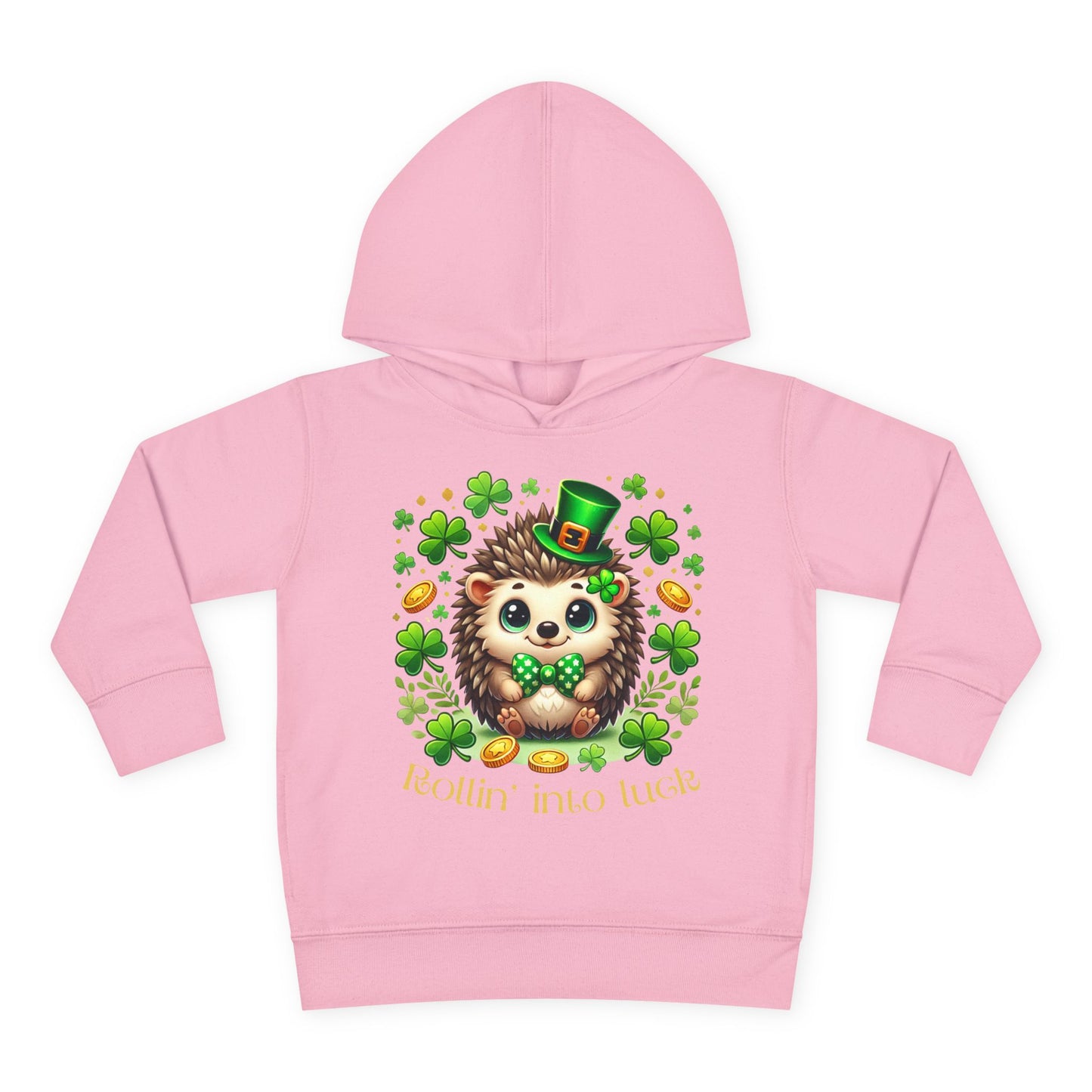 Rollin’ Into Luck Toddler Hoodie – St. Patrick’s Day Hedgehog 🍀🦔