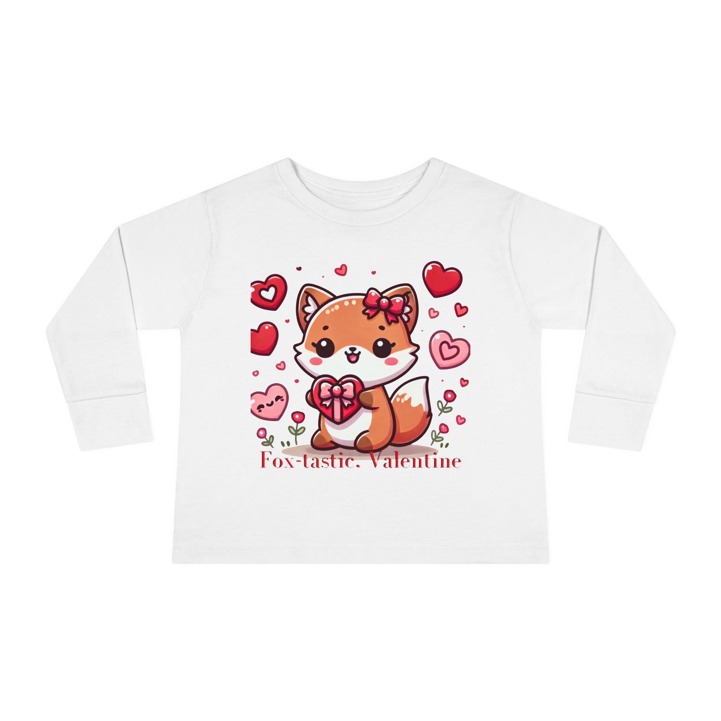"Fox-tastic, Valentine" Toddler Long Sleeve Tee