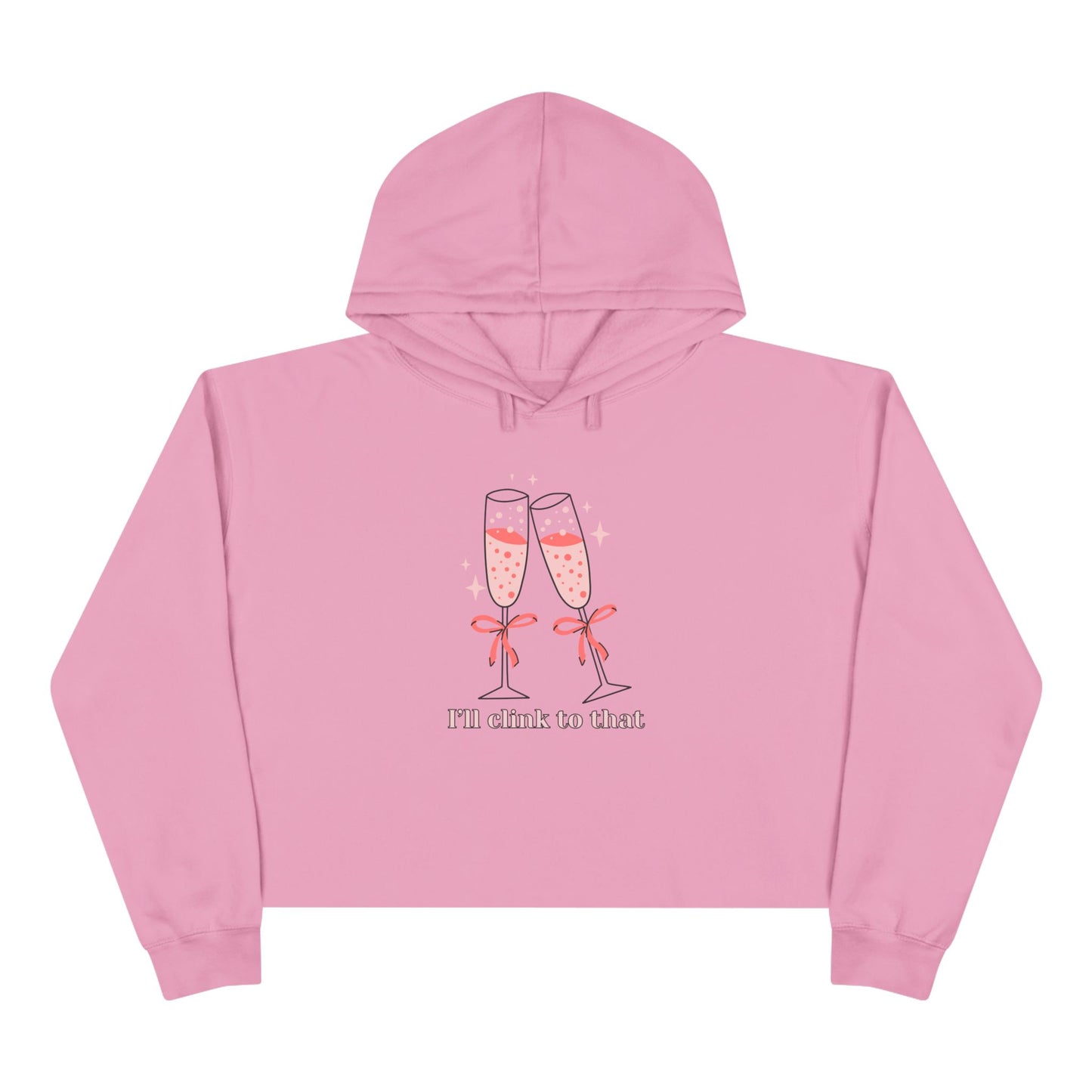 I’ll Clink to That! 🥂 Chic Cropped Hoodie