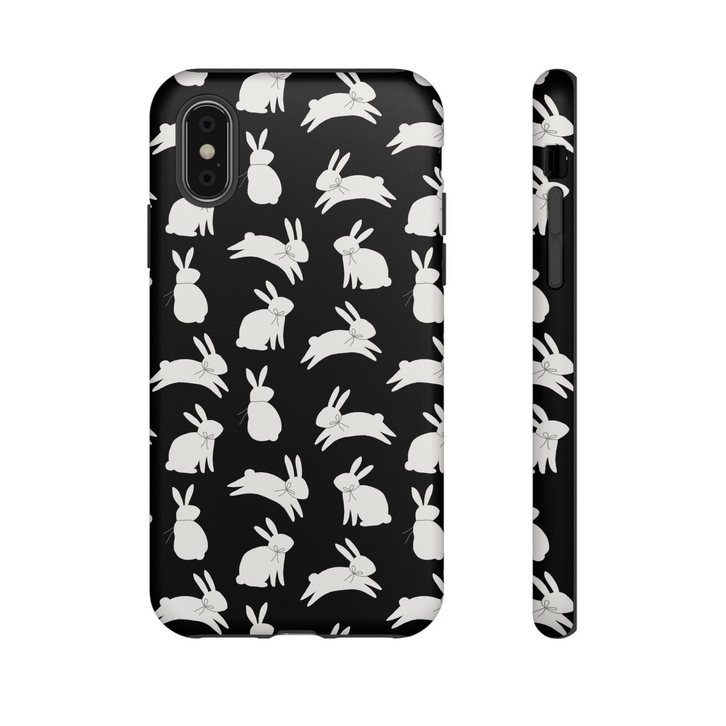 Hop-Proof Style – Bunny Pattern Tough Phone Case 🖤🐰