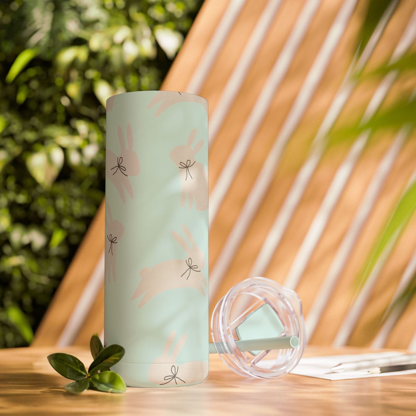 Hop Into Hydration – 20oz Matte Skinny Tumbler 🐰🖤 (Available in Multiple Colors!)