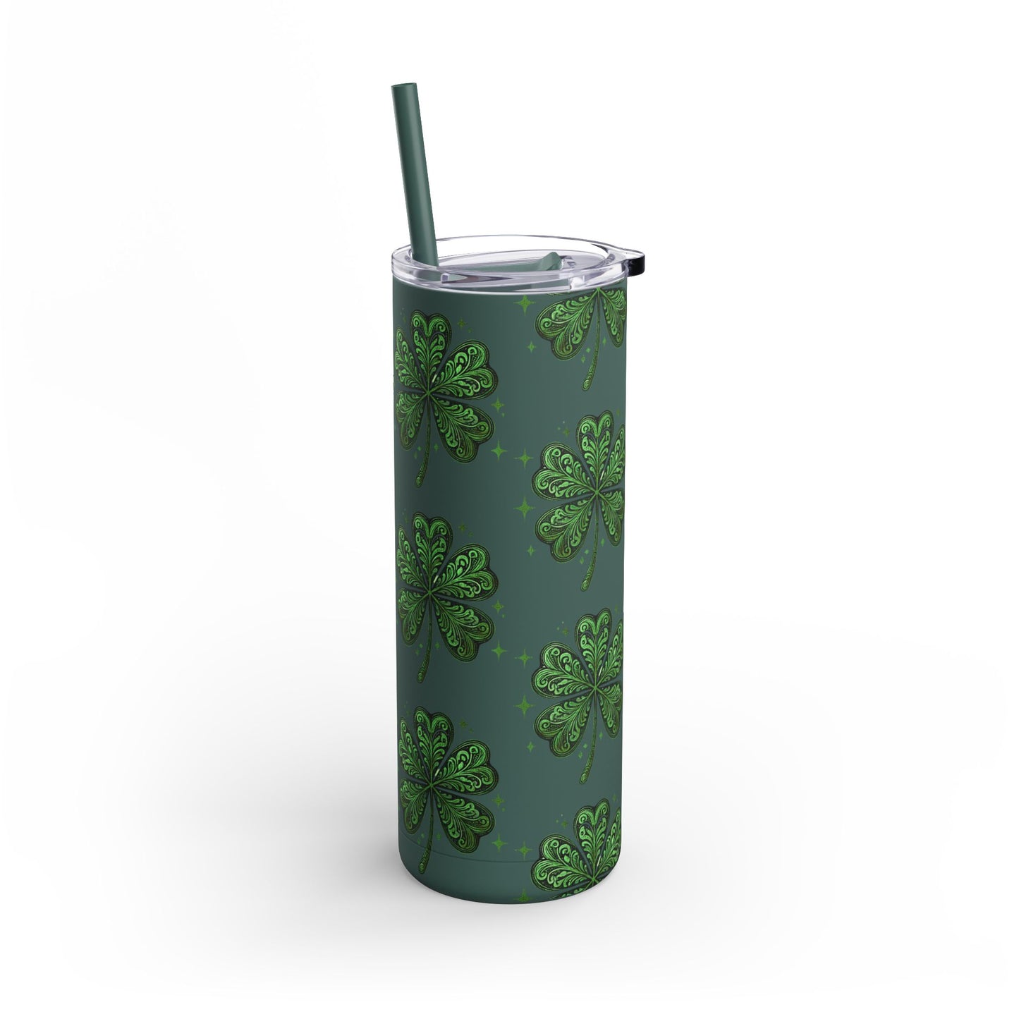 Emerald Clovers 🍀 20oz Matte Tumbler – Luxe Insulated Stainless Steel