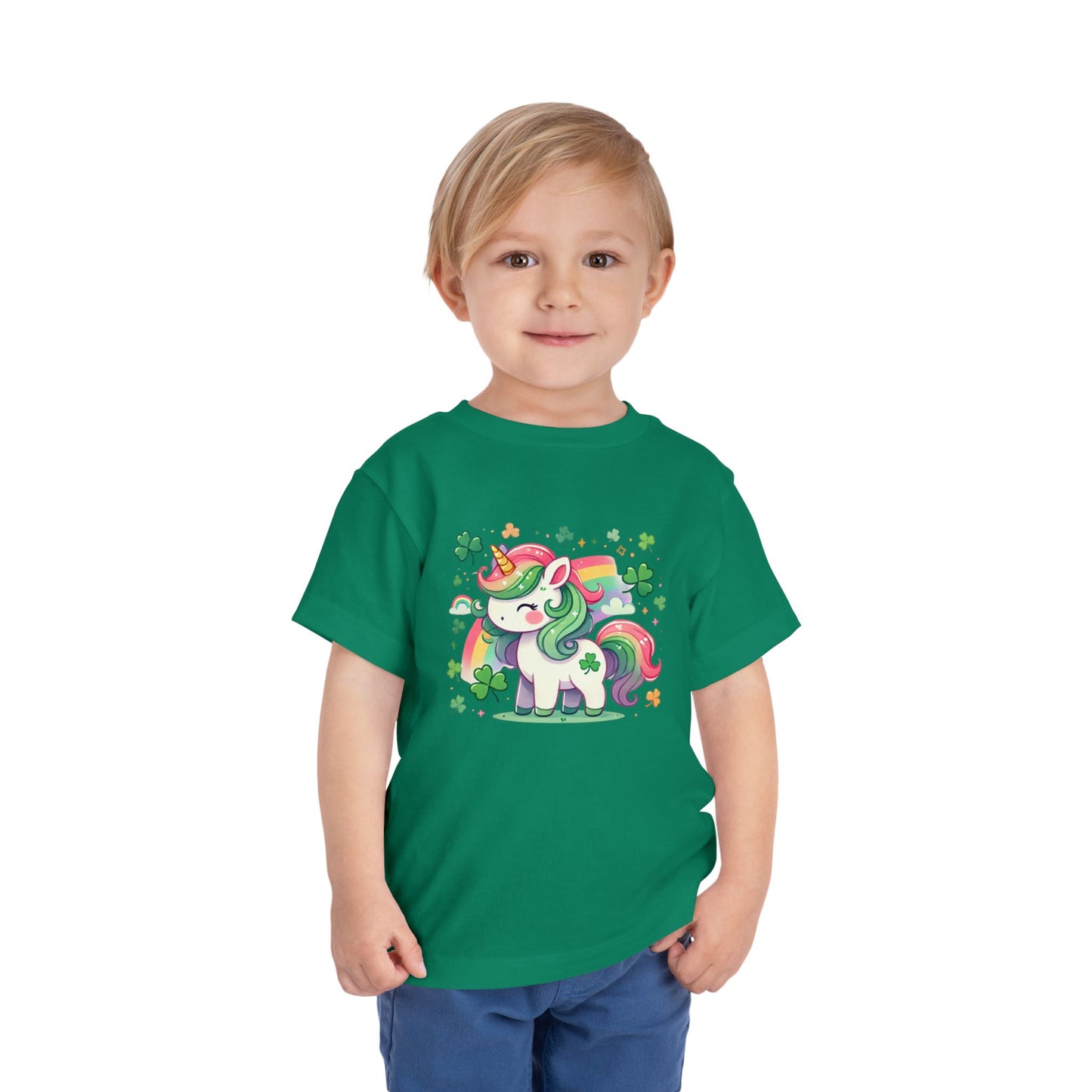 Magical Mischief 🍀 Toddler Tee – Lucky Unicorn Adventure