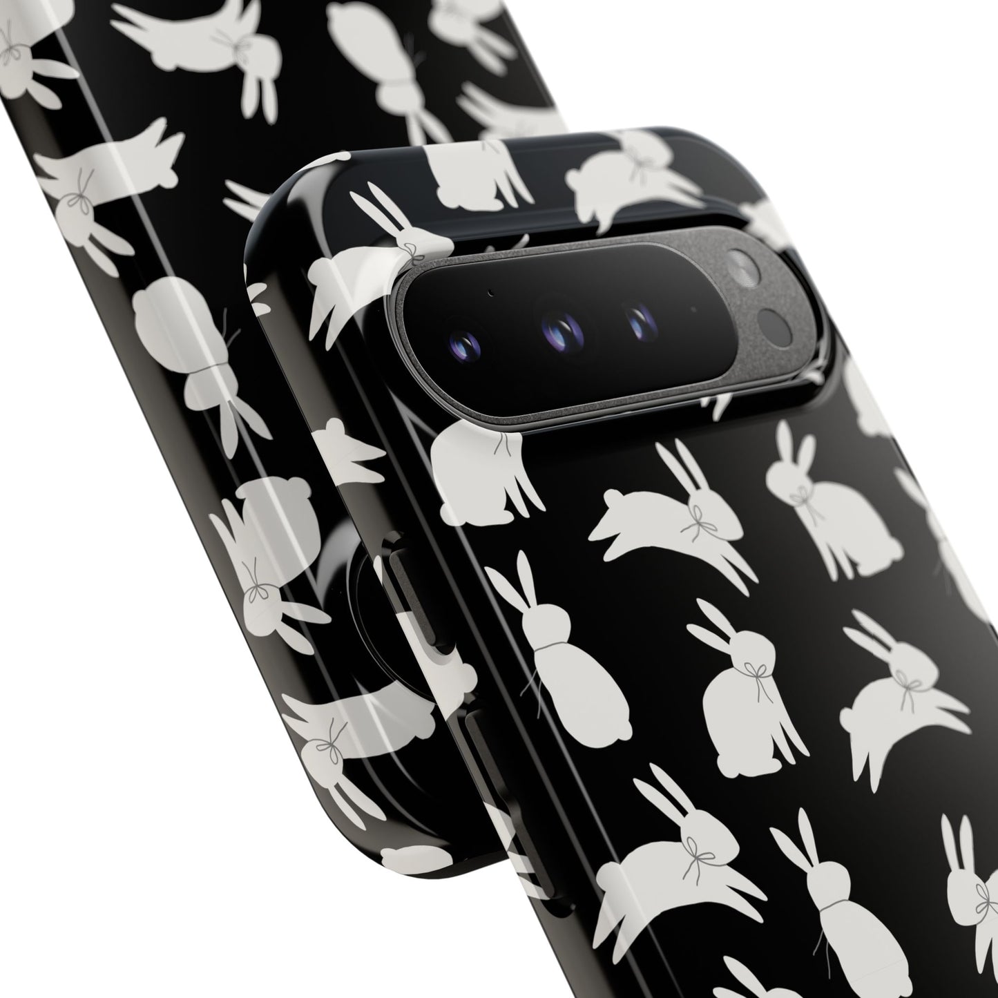 Hop-Proof Style – Bunny Pattern Tough Phone Case 🖤🐰