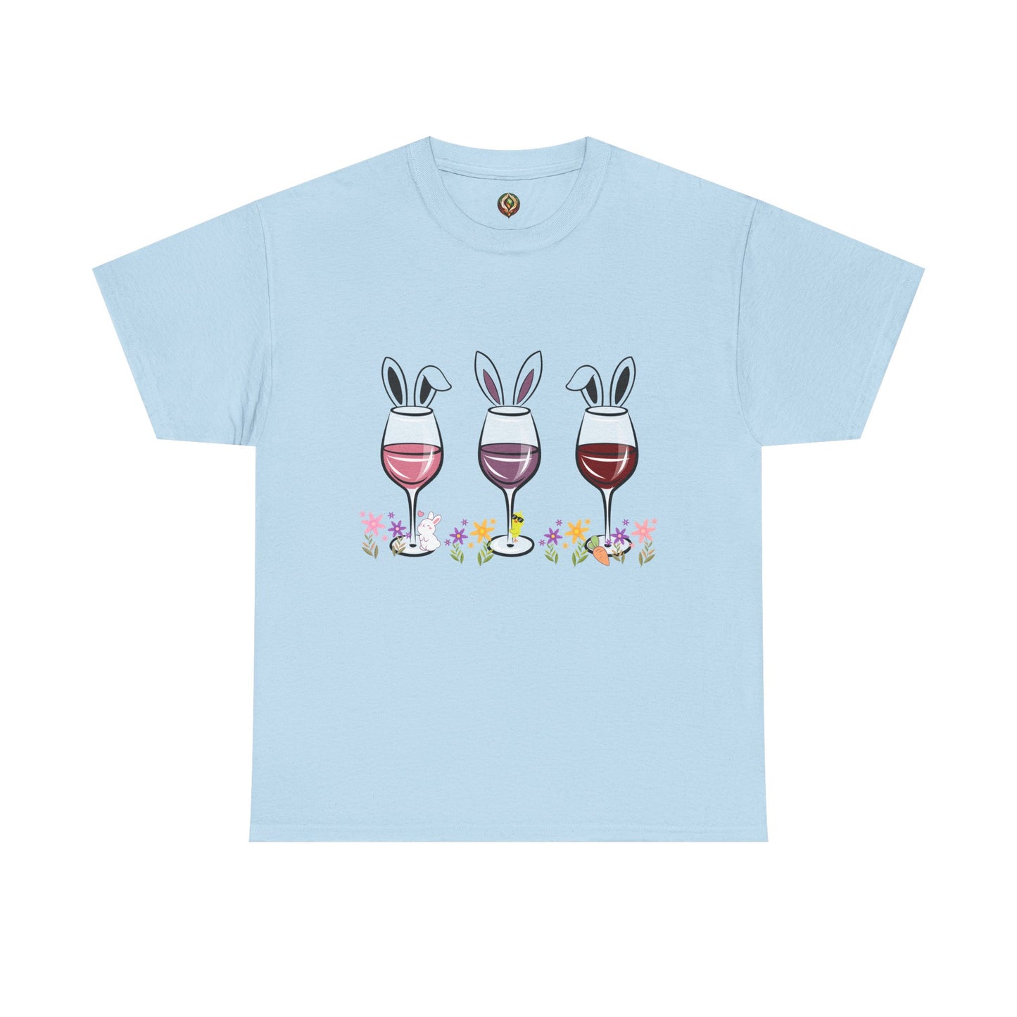 Bunny Ears & Wine Cheers – Unisex Heavy Cotton Tee 🍷🐰