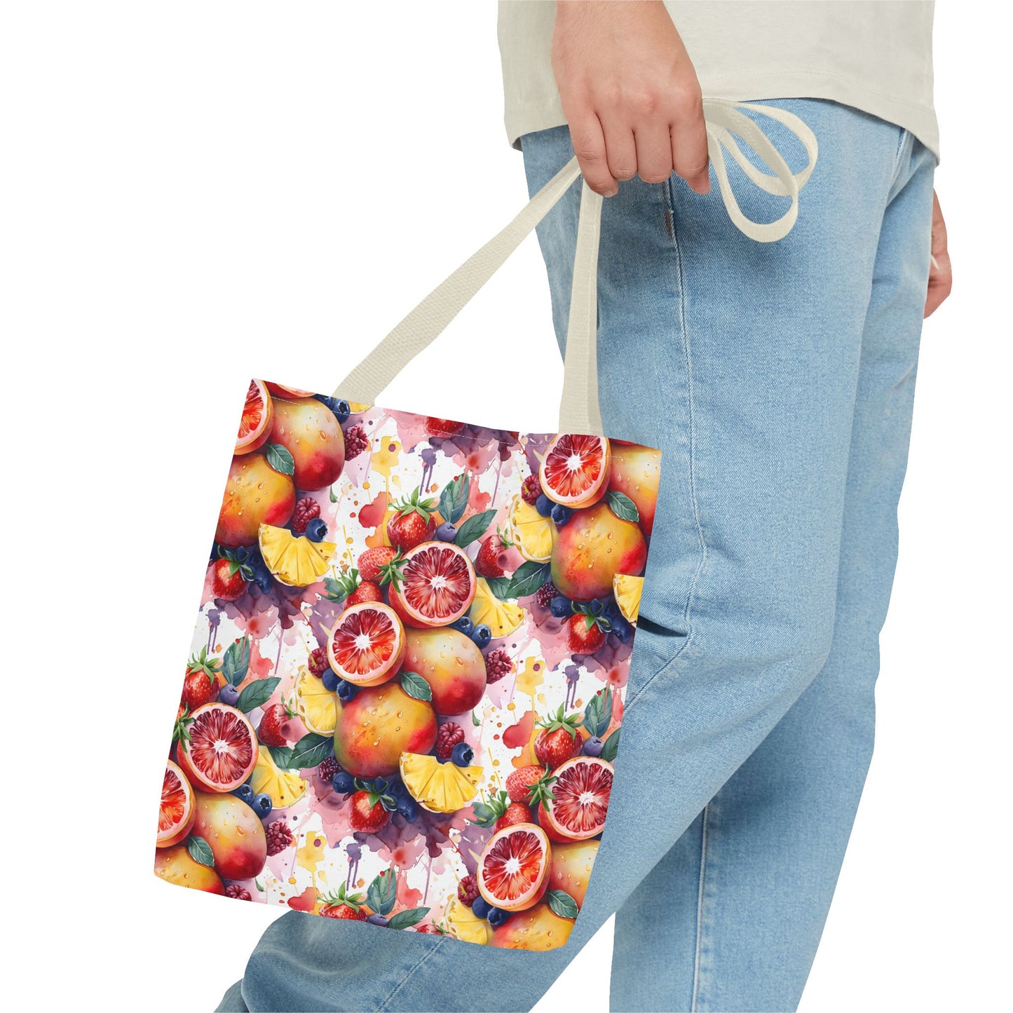 Tropical Splash 🍊🍍 Watercolor Fruit Tote