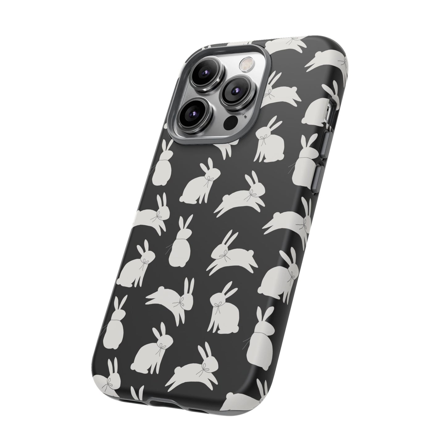 Hop-Proof Style – Bunny Pattern Tough Phone Case 🖤🐰