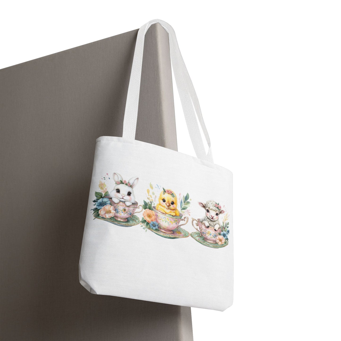 “Springtime Sippers” – Easter Teacup Cuties Tote Bag 🐰🐣🐑