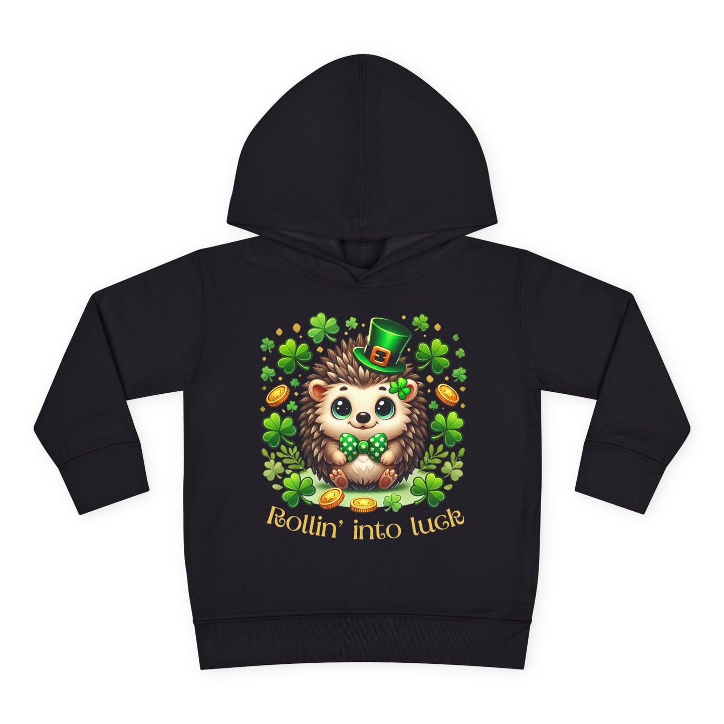 Rollin’ Into Luck Toddler Hoodie – St. Patrick’s Day Hedgehog 🍀🦔