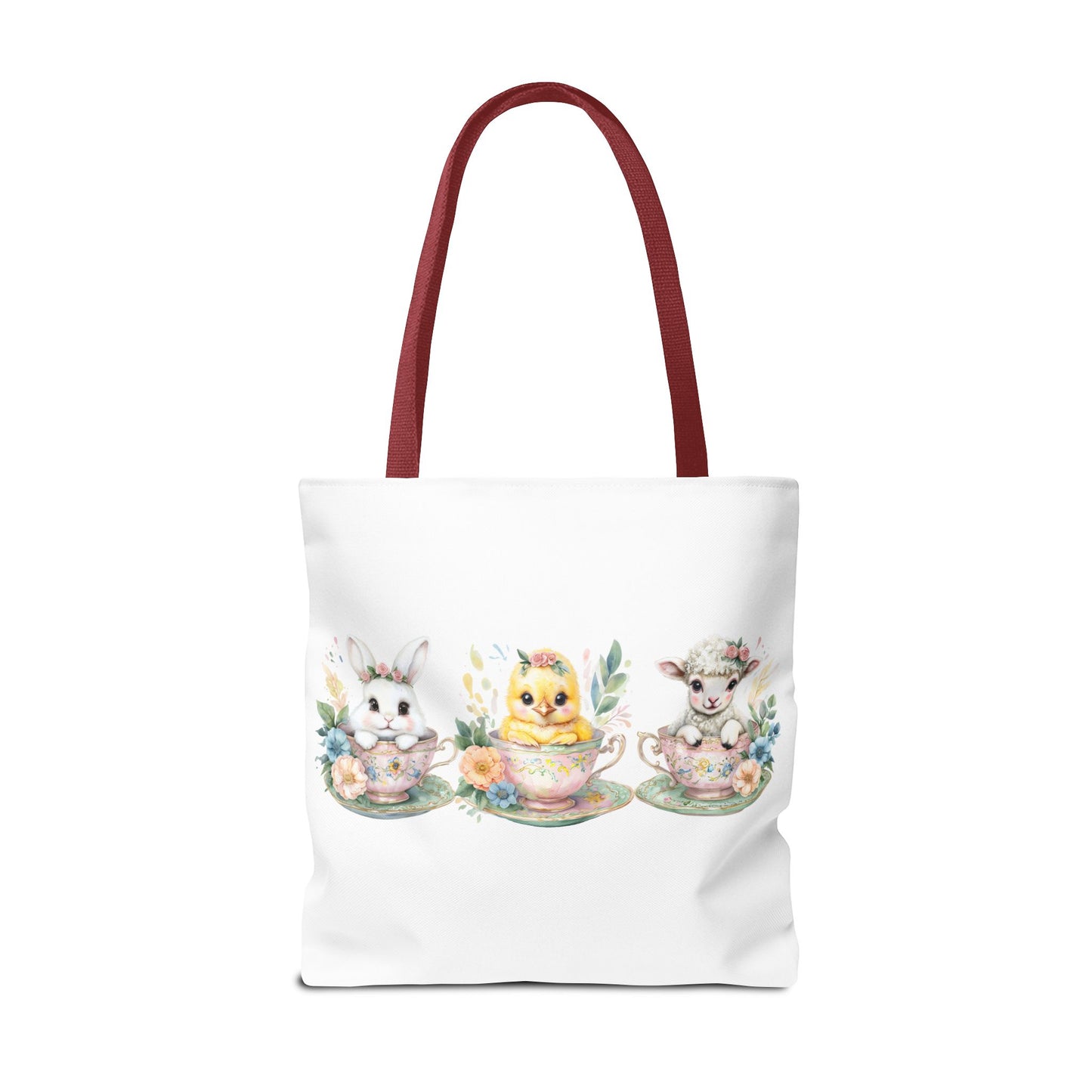 “Springtime Sippers” – Easter Teacup Cuties Tote Bag 🐰🐣🐑