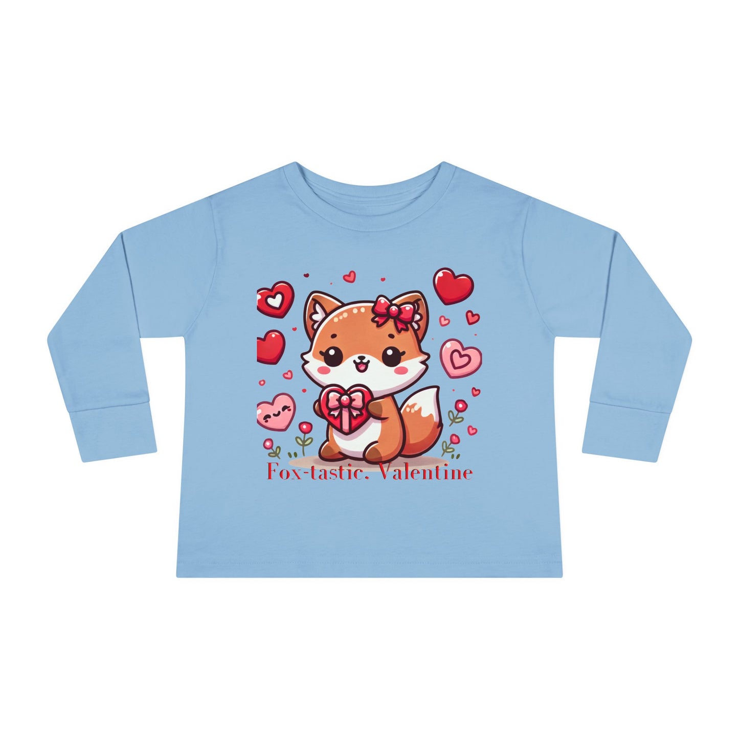 "Fox-tastic, Valentine" Toddler Long Sleeve Tee