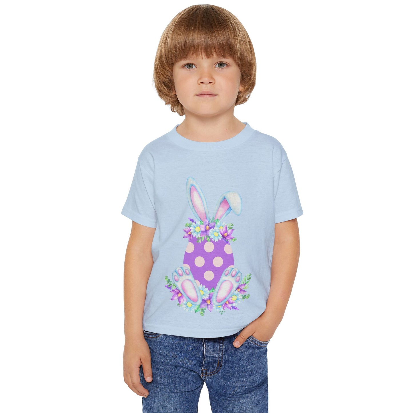 Purple Polka Dot Bunny – Heavy Cotton Toddler Tee 💜🐇