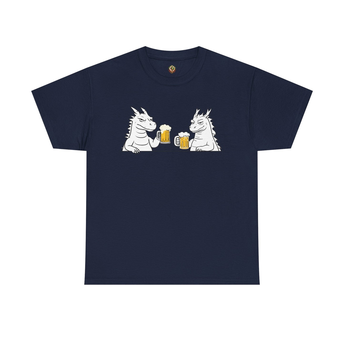 Cheers, Dragons! Unisex Heavy Cotton Tee – Mythical Beasts & Beer Bliss 🍻🐉