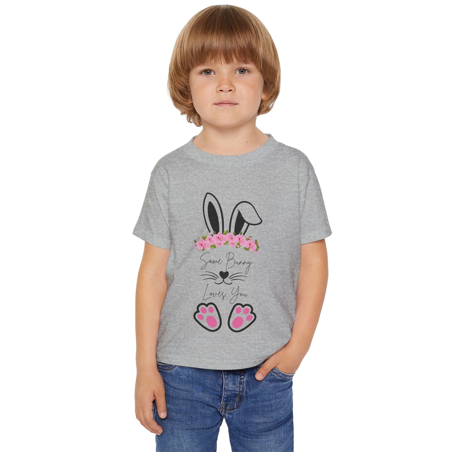 “Some Bunny Loves You” – Toddler Heavy Cotton™ Tee 🐾💗