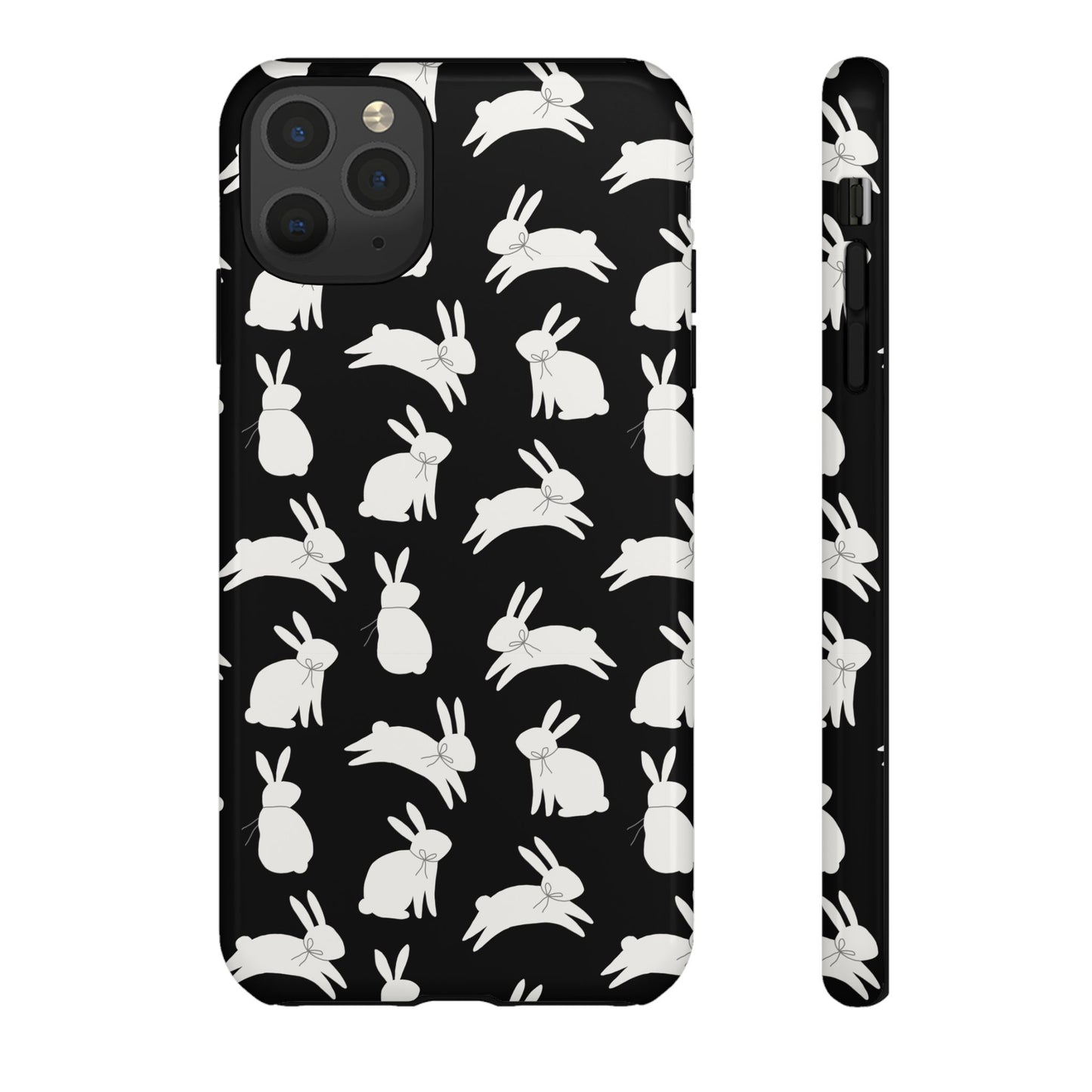 Hop-Proof Style – Bunny Pattern Tough Phone Case 🖤🐰