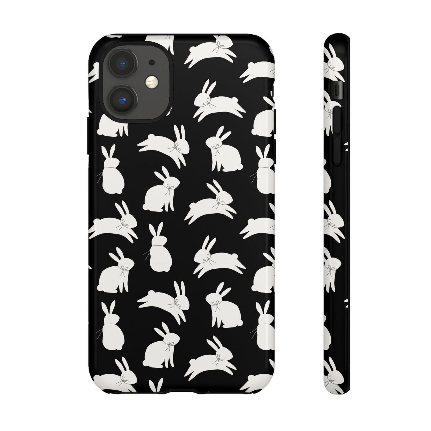 Hop-Proof Style – Bunny Pattern Tough Phone Case 🖤🐰