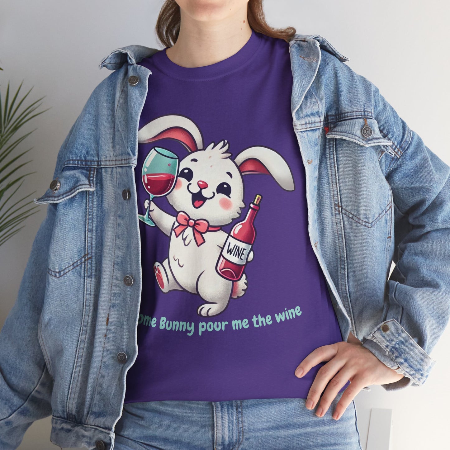 Some Bunny Pour Me the Wine – Unisex Heavy Cotton Tee 🐰🍷