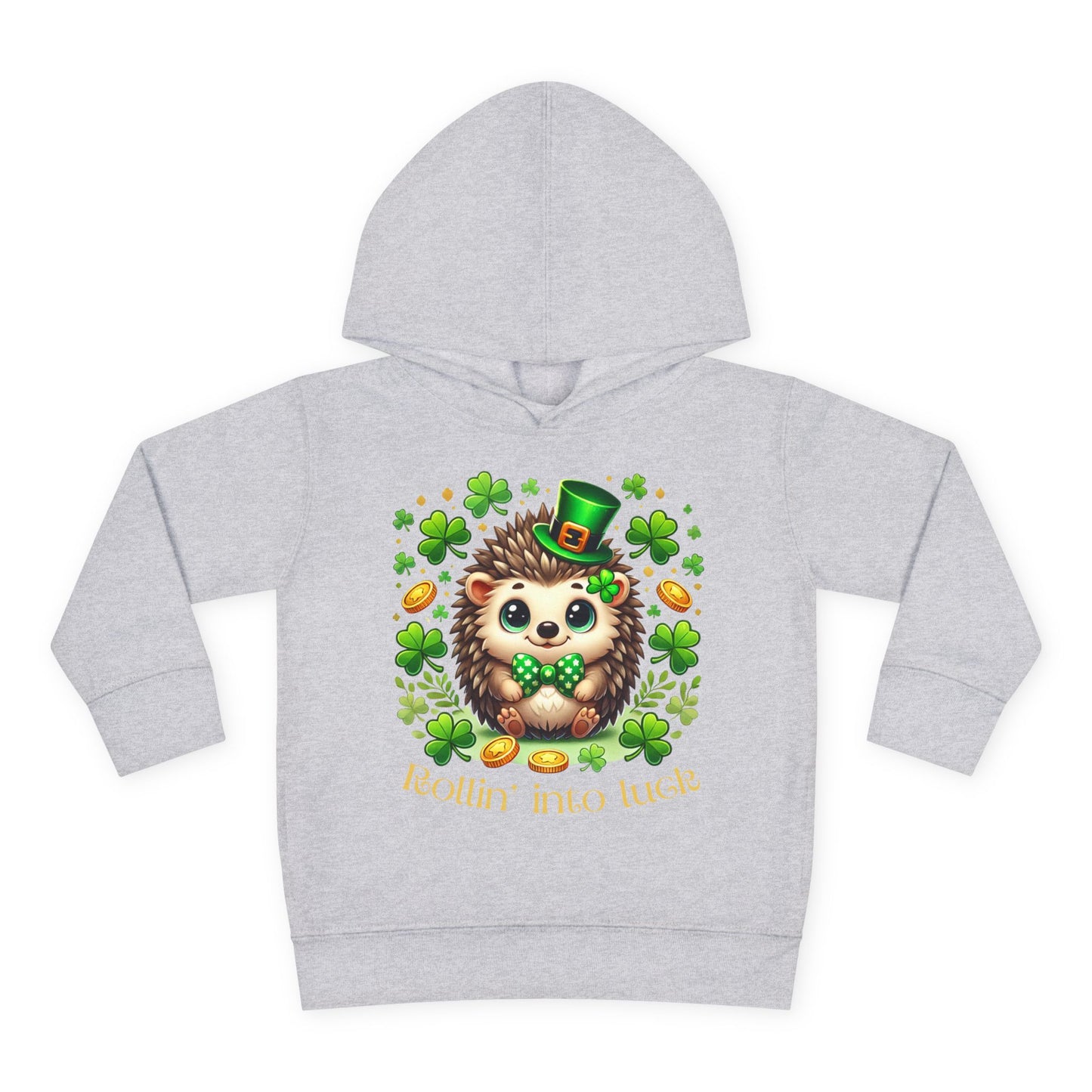 Rollin’ Into Luck Toddler Hoodie – St. Patrick’s Day Hedgehog 🍀🦔
