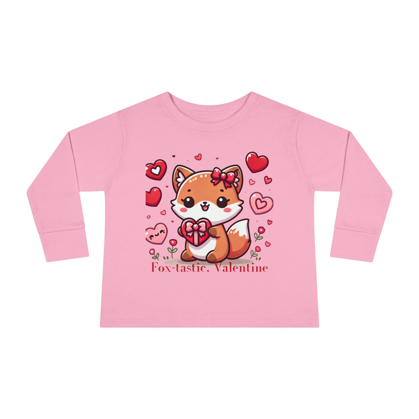 "Fox-tastic, Valentine" Toddler Long Sleeve Tee