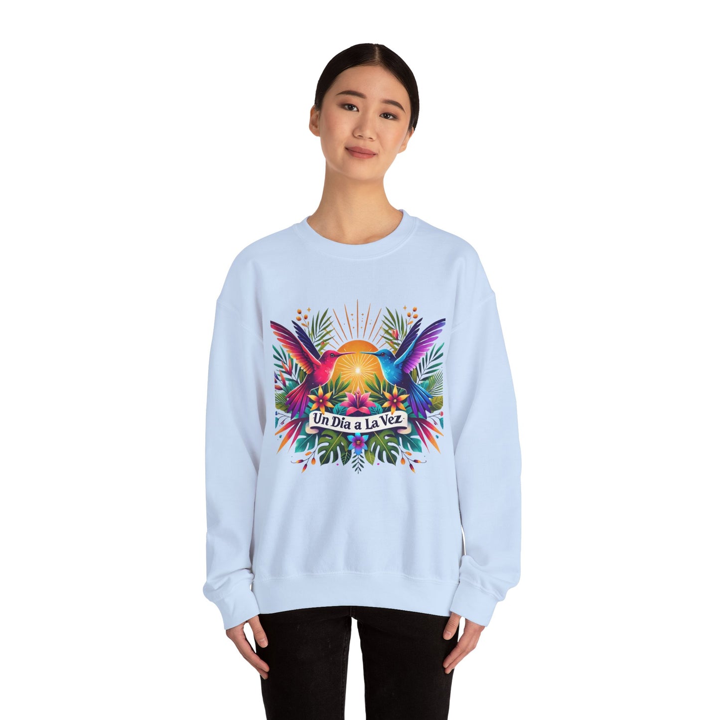 "Un Día a La Vez" Tropical Sunrise Crewneck Sweatshirt