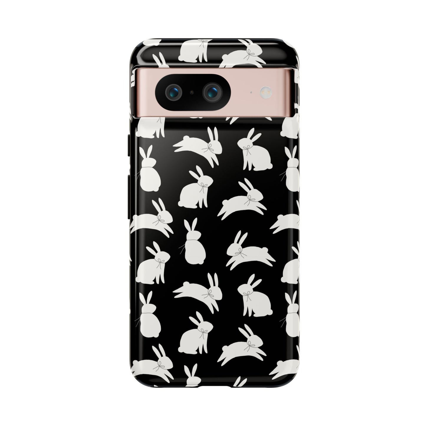 Hop-Proof Style – Bunny Pattern Tough Phone Case 🖤🐰
