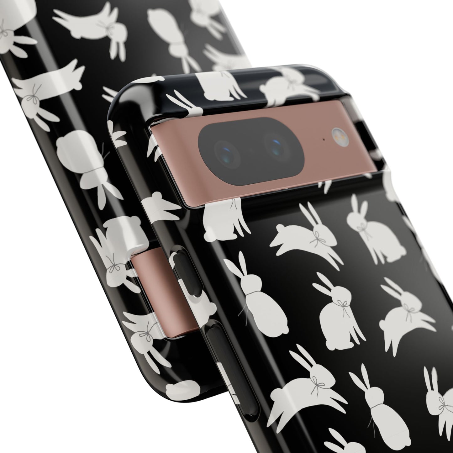 Hop-Proof Style – Bunny Pattern Tough Phone Case 🖤🐰