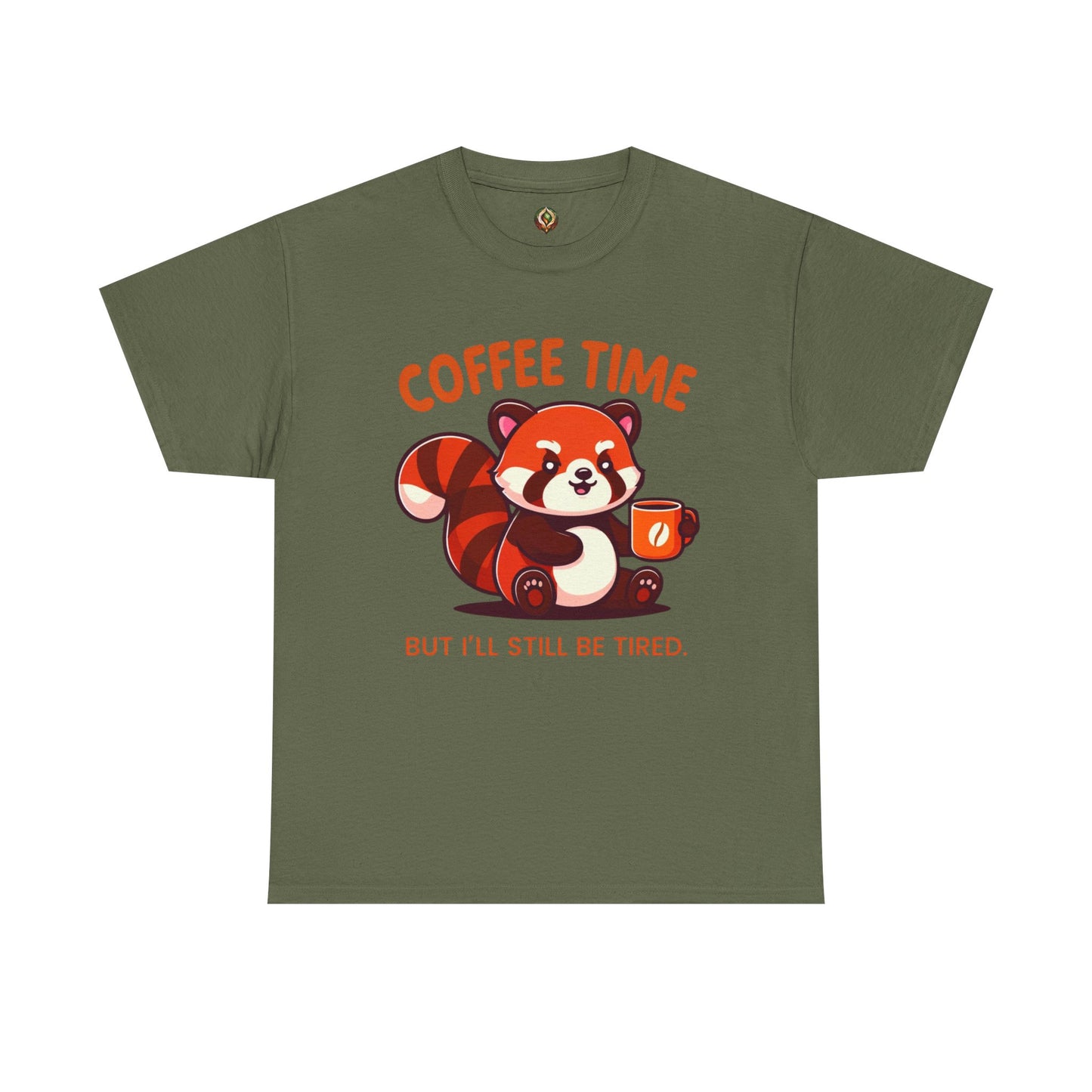 Coffee Time Red Panda Unisex T-Shirt – Cozy, Caffeinated, & Still Tired