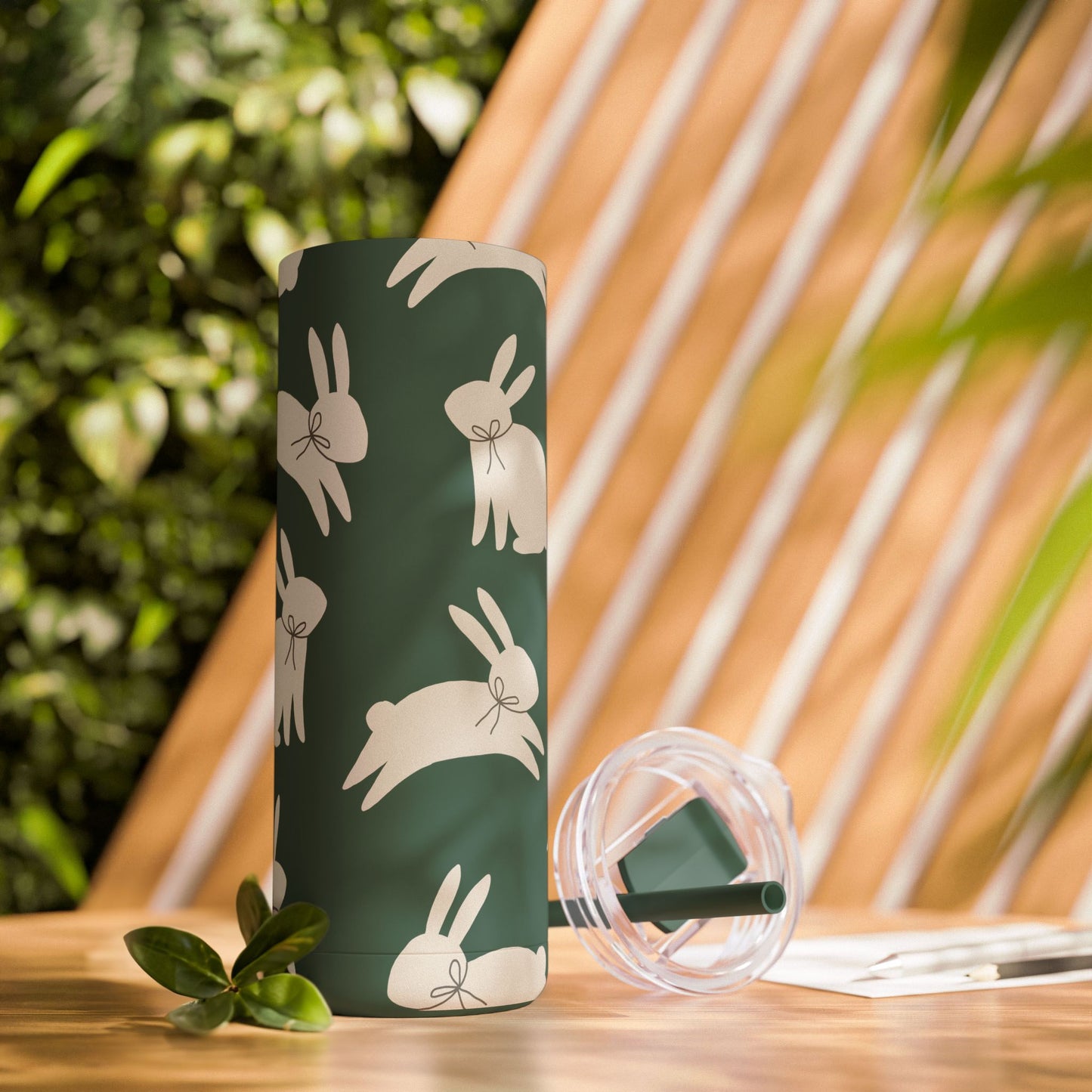 Hop Into Hydration – 20oz Matte Skinny Tumbler 🐰🖤 (Available in Multiple Colors!)