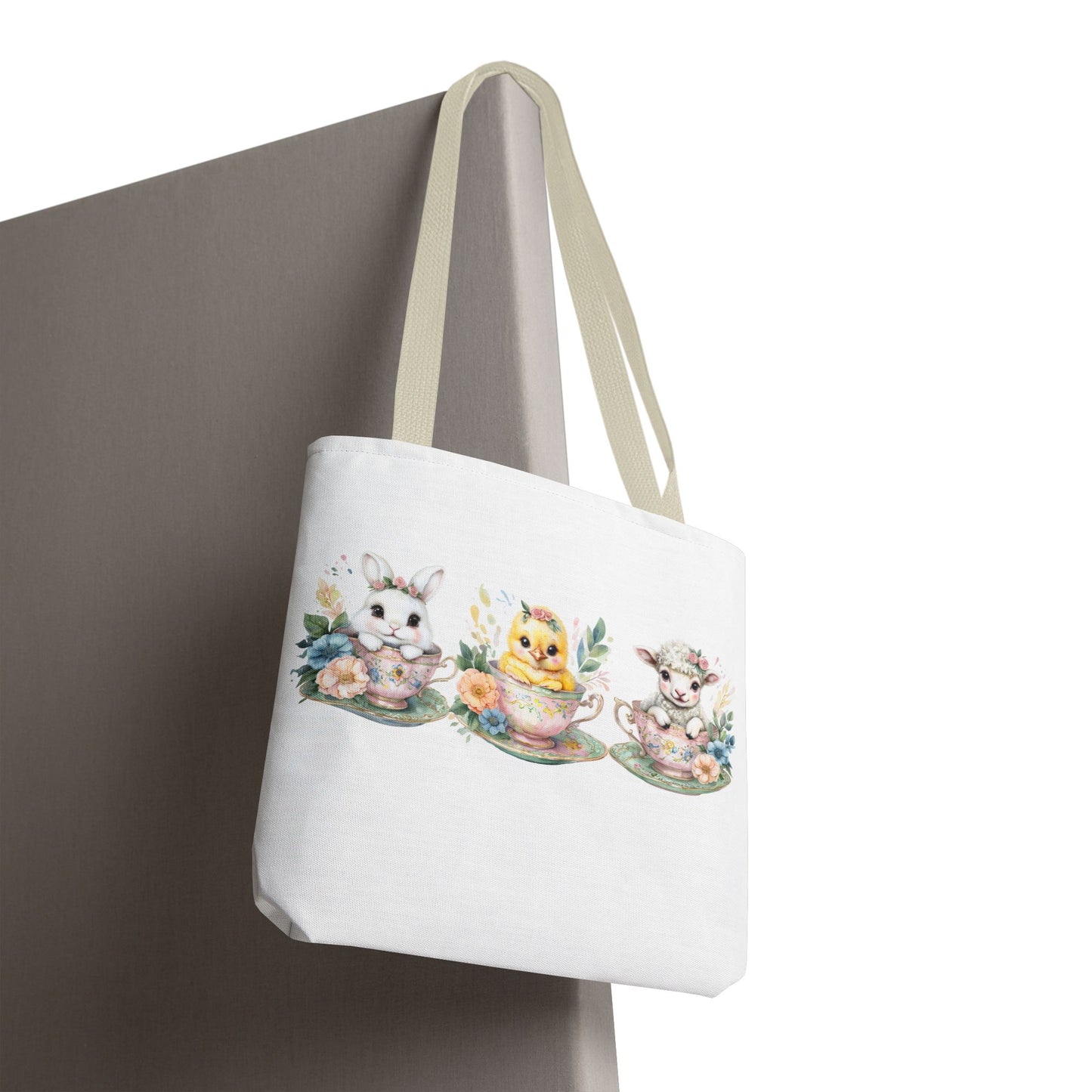 “Springtime Sippers” – Easter Teacup Cuties Tote Bag 🐰🐣🐑
