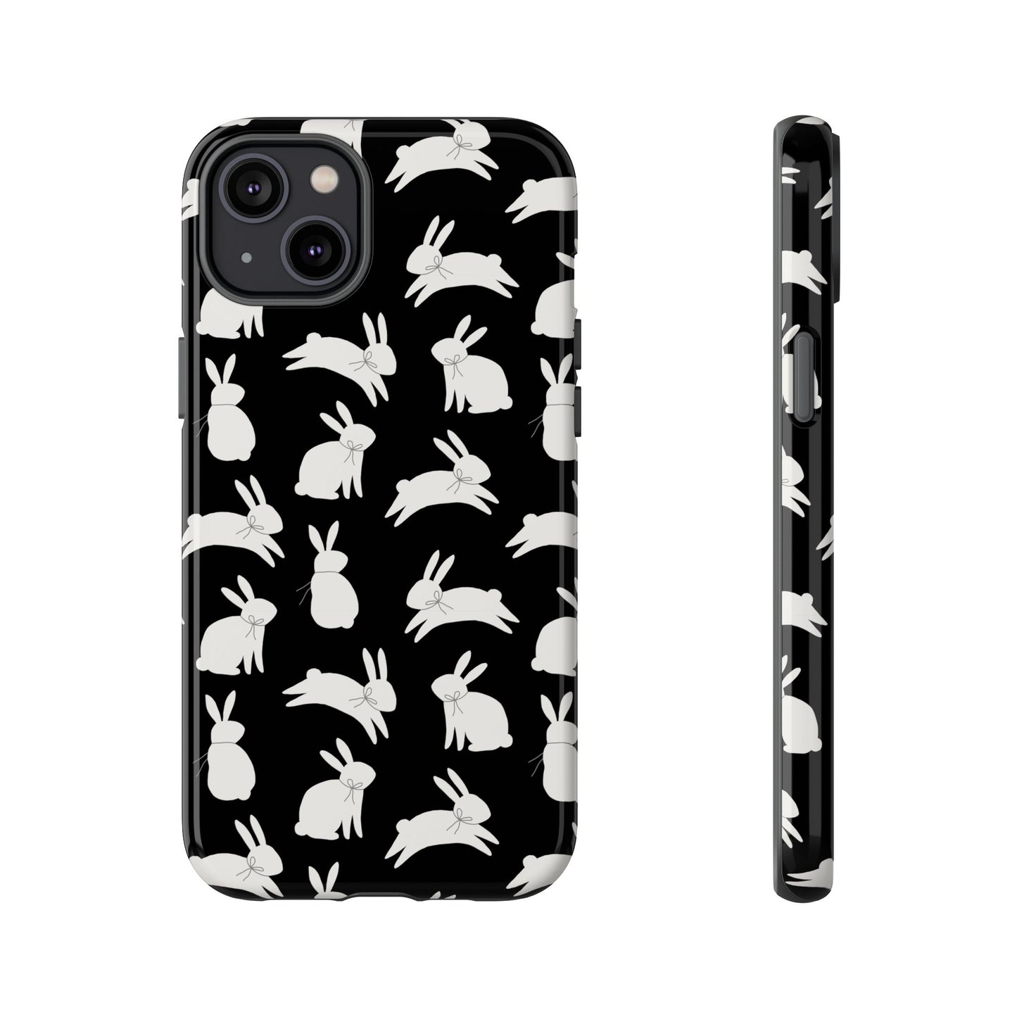 Hop-Proof Style – Bunny Pattern Tough Phone Case 🖤🐰