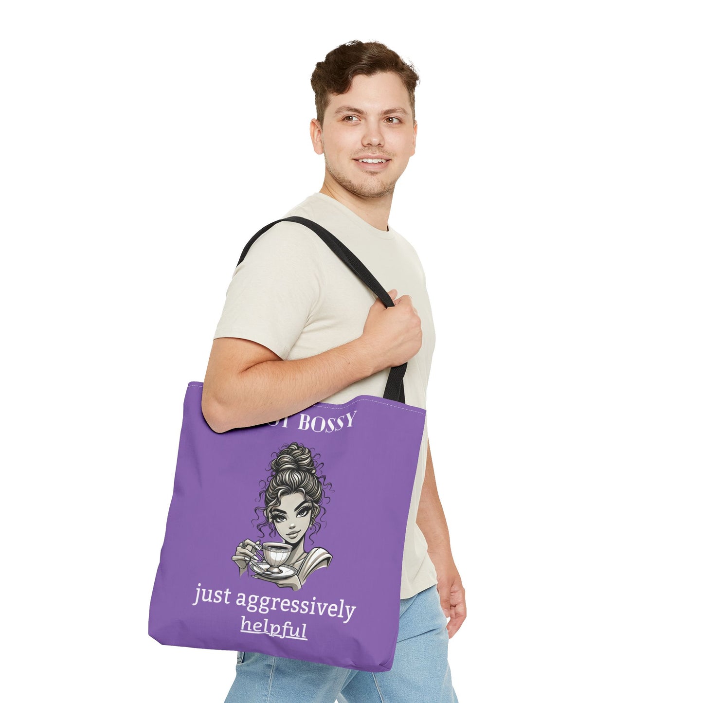 💜 Not Bossy, Just Aggressively Helpful – Statement Tote Bag