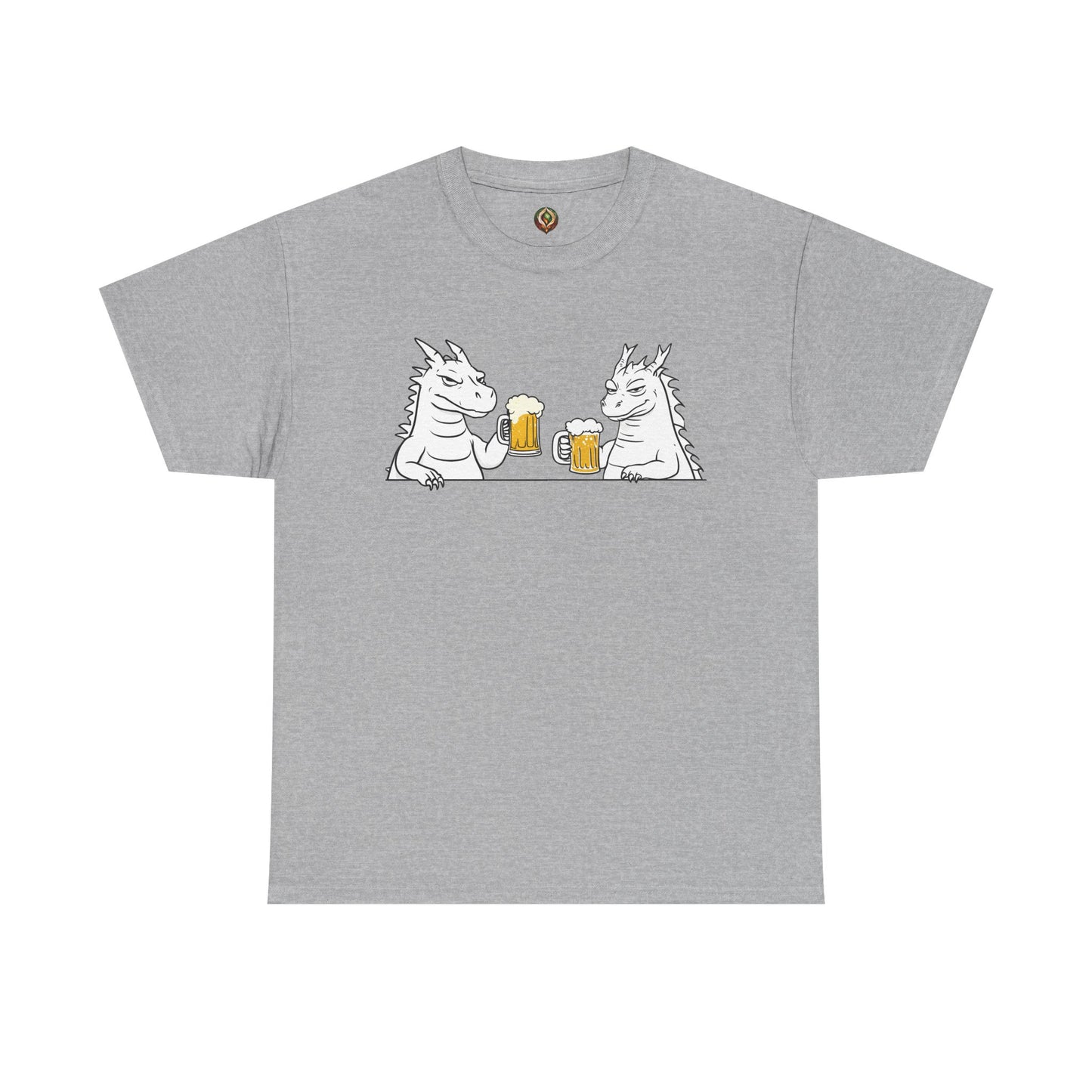 Cheers, Dragons! Unisex Heavy Cotton Tee – Mythical Beasts & Beer Bliss 🍻🐉