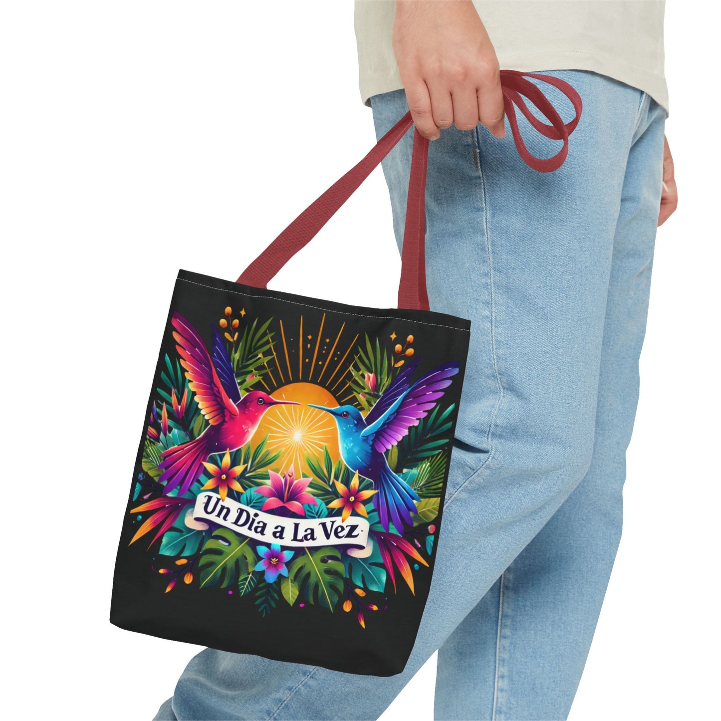 "Un Día a La Vez" Vibrant Midnight Tote Bag
