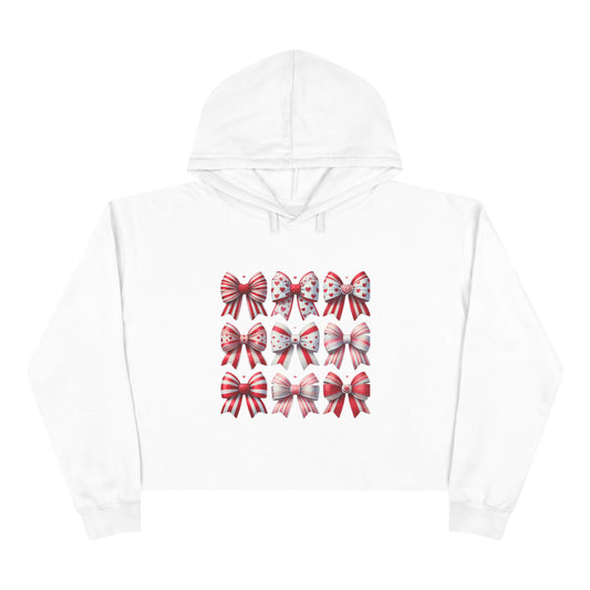 "Bowtifully Festive" Cropped Hoodie