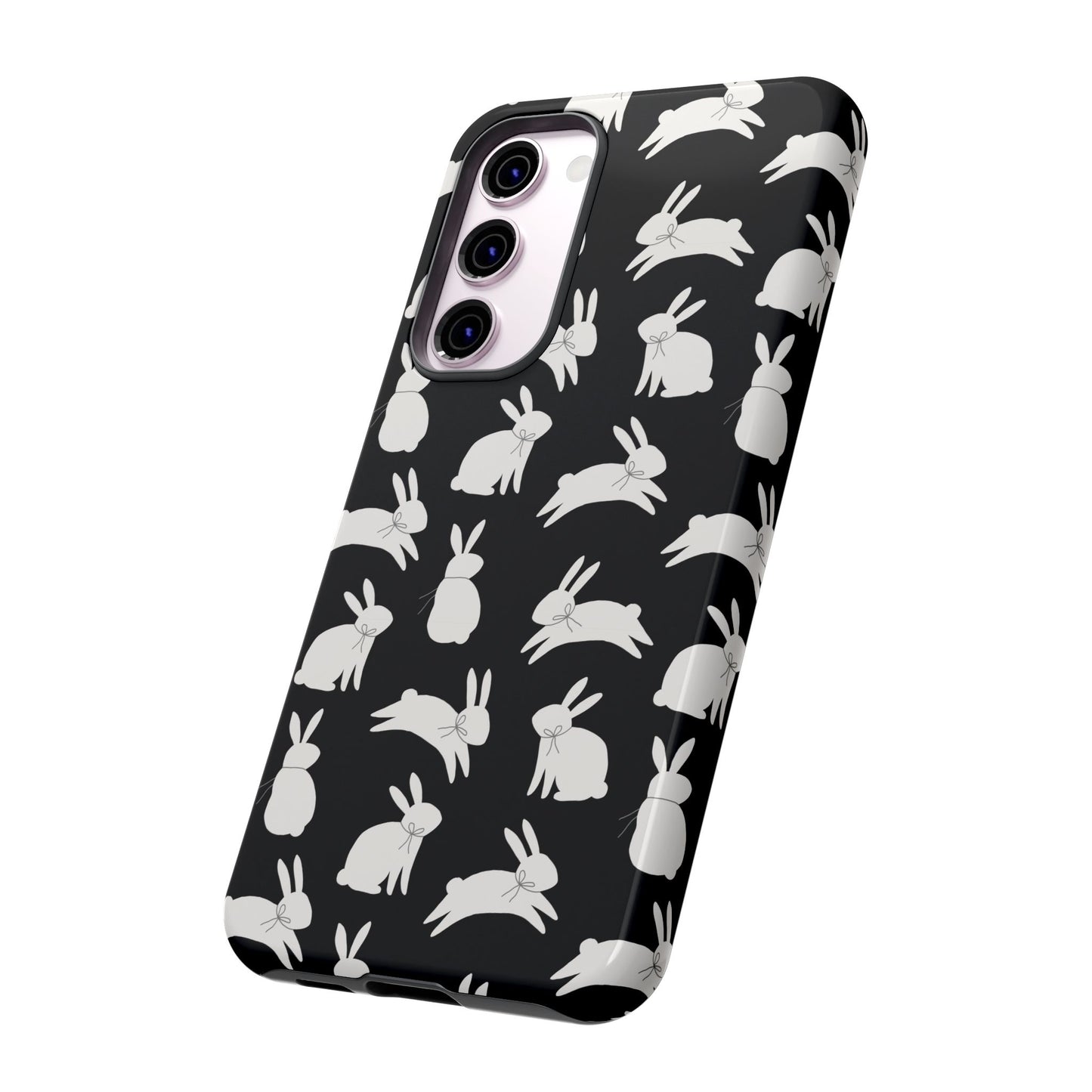 Hop-Proof Style – Bunny Pattern Tough Phone Case 🖤🐰